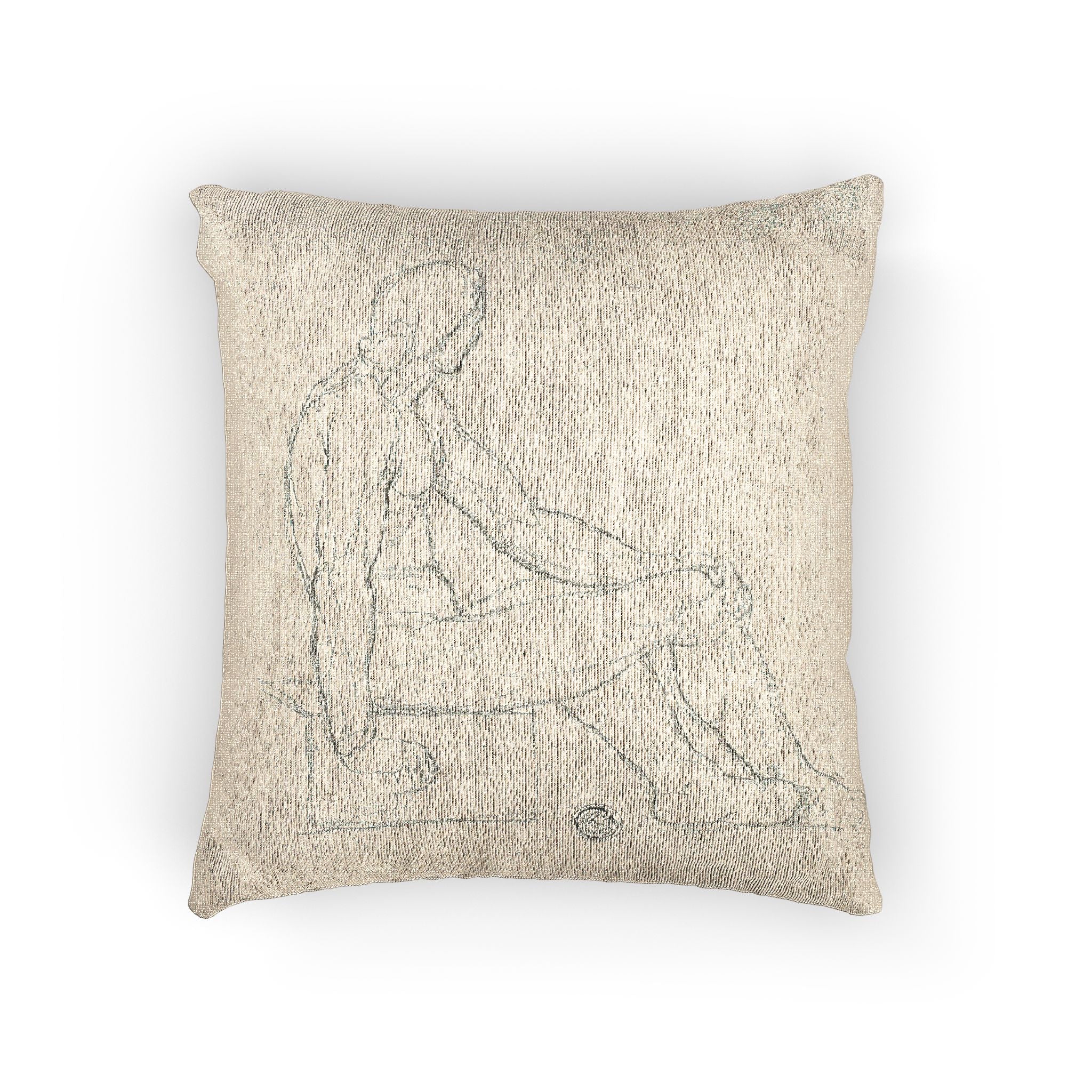Style of Jacques Louis David - Seated Male Nude | Woven Pillow