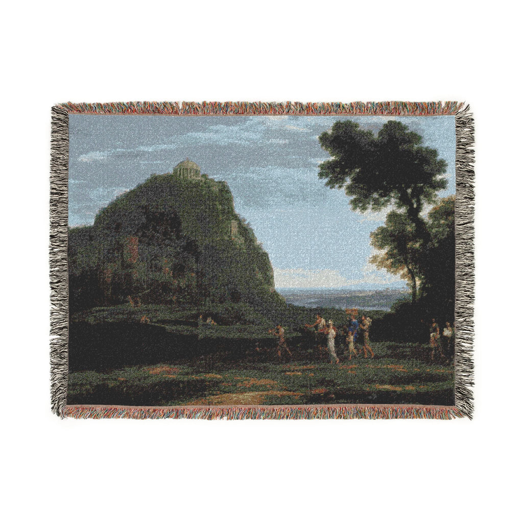 Claude Lorrain - View of Delphi with a Procession | Woven Tapestry Blanket