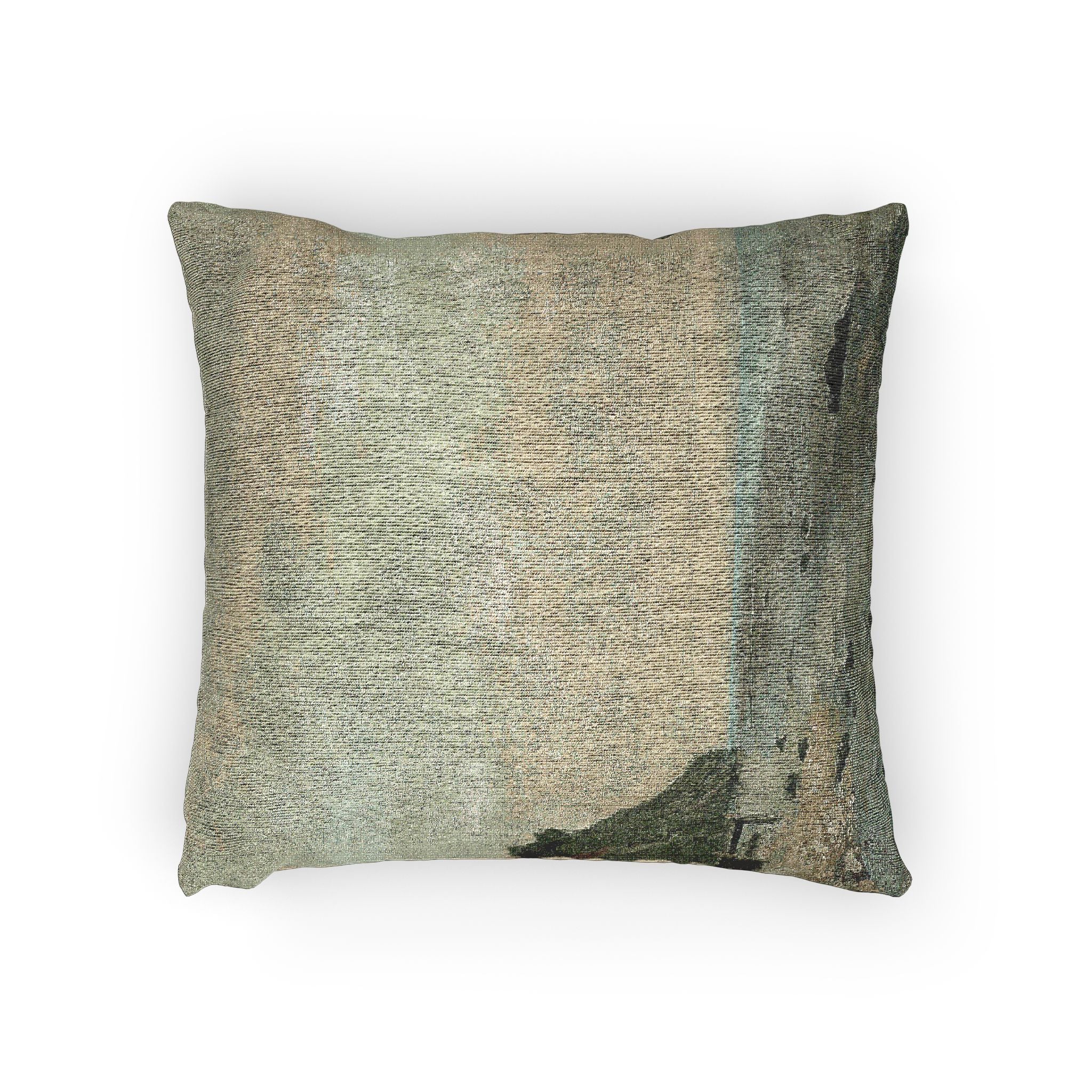 Gustave Courbet - Cliffs on the Sea Coast Small Beach, Sunrise (Falaise au bord de la mer, vu Petite Plage, soleil levan | Woven Pillow