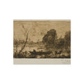Jean Baptiste Camille Corot - Ville d'Avray Pond with Boatman, Evening | Fine Art Poster