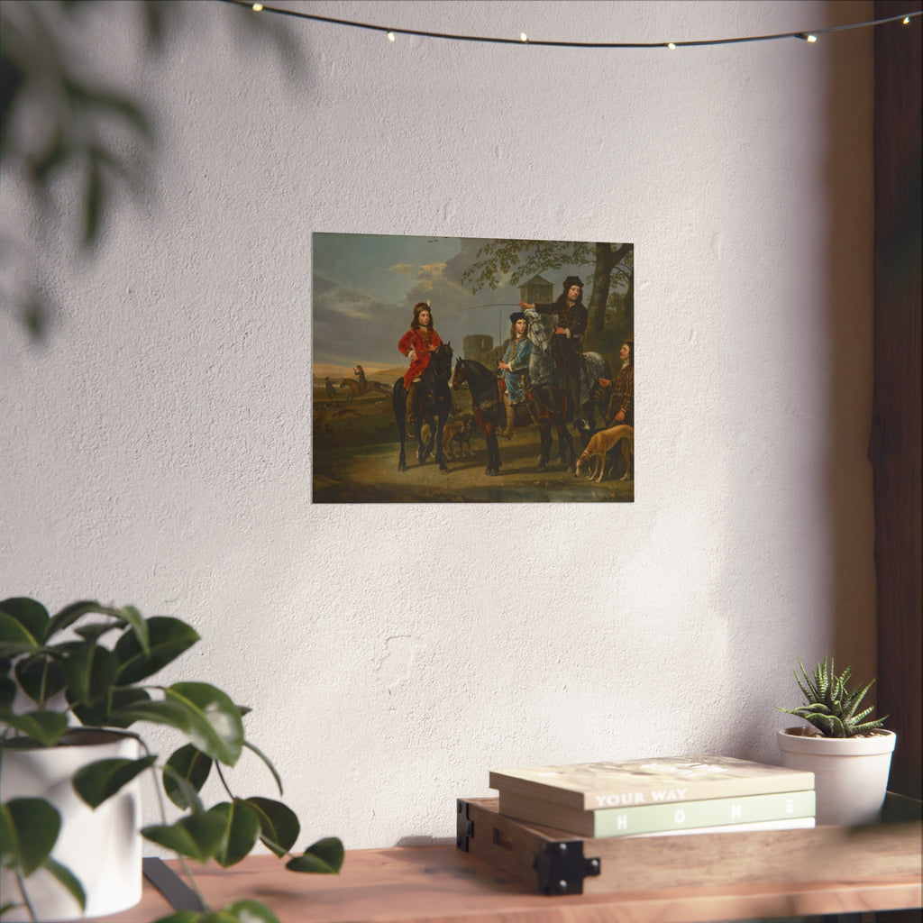 Equestrian Portrait of Cornelis (1639–1680) and Michiel Pompe van Meerdervoort (1638–1653) with Their Tutor and Coachman | Fine Art Poster