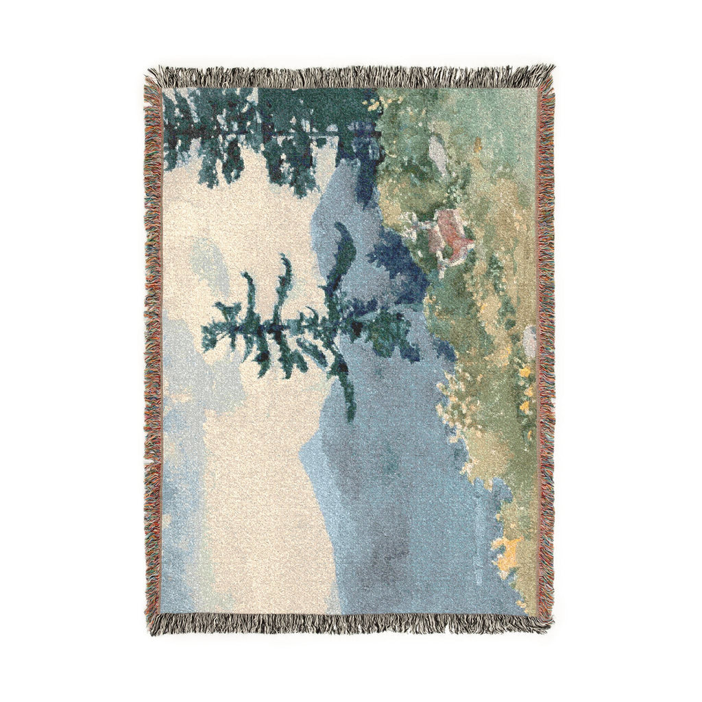 Winslow Homer - North Woods Club, Adirondacks (The Interrupted Tete-a-Tete) | Woven Tapestry Blanket