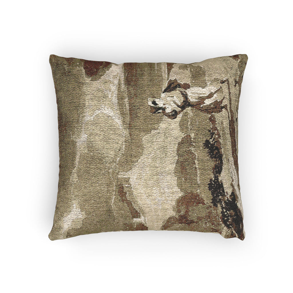 John Constable - Woman with Baby Fleeing Across Moors | Woven Pillow