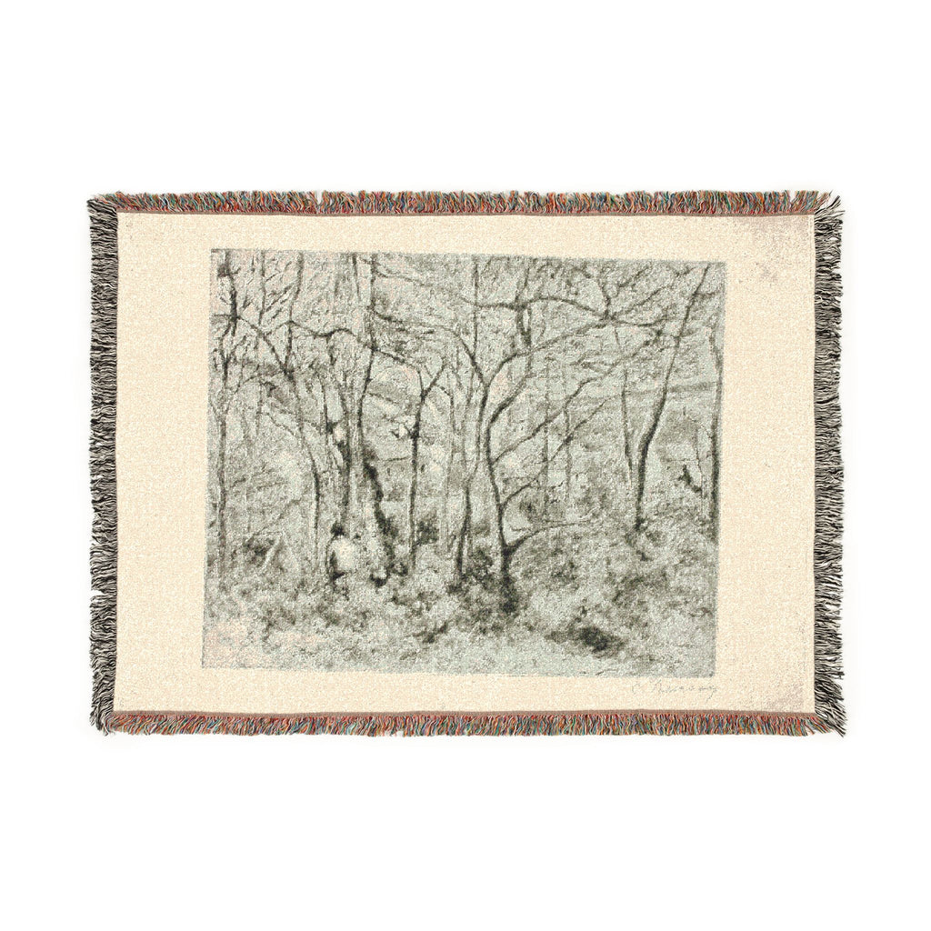 Camille Pissarro - Woodlands at the Hermitage | Woven Tapestry Blanket