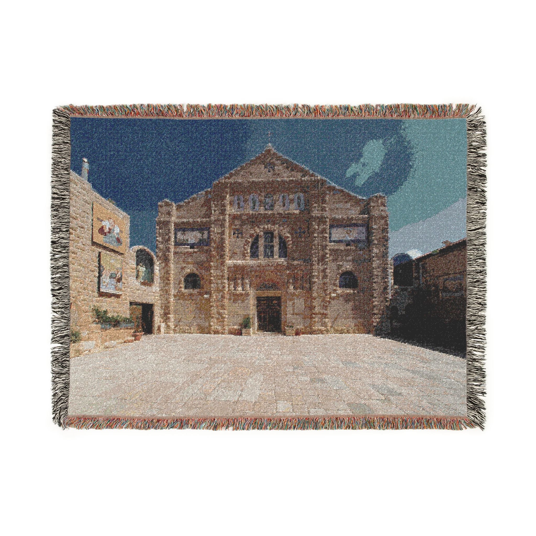 Shrine of the Beheading of Saint John the Baptist, Madaba, Jordan (دير اللاتين مادبا) | Woven Tapestry Blanket