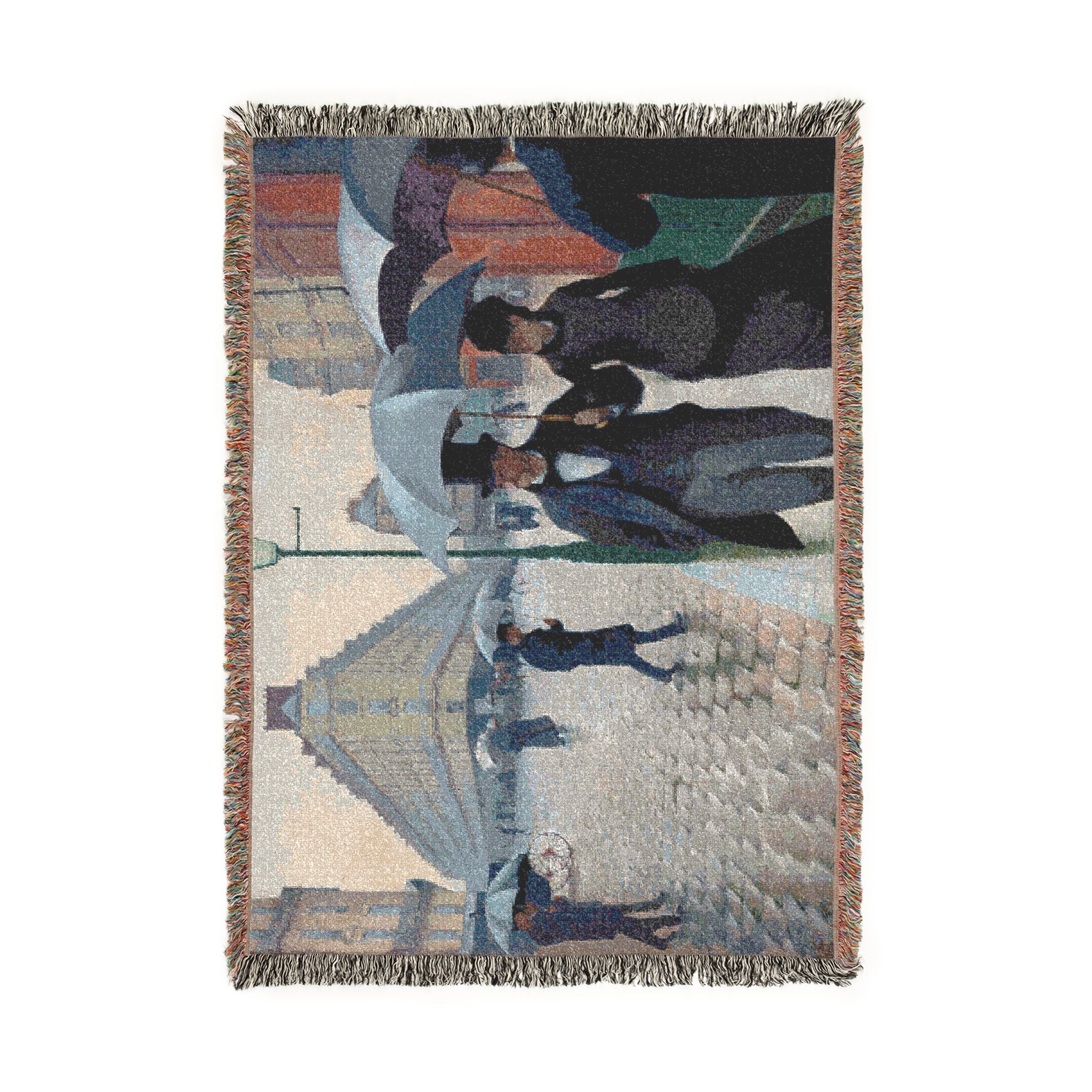 Gustave Caillebotte - Paris Street; Rainy Day | Woven Tapestry Blanket