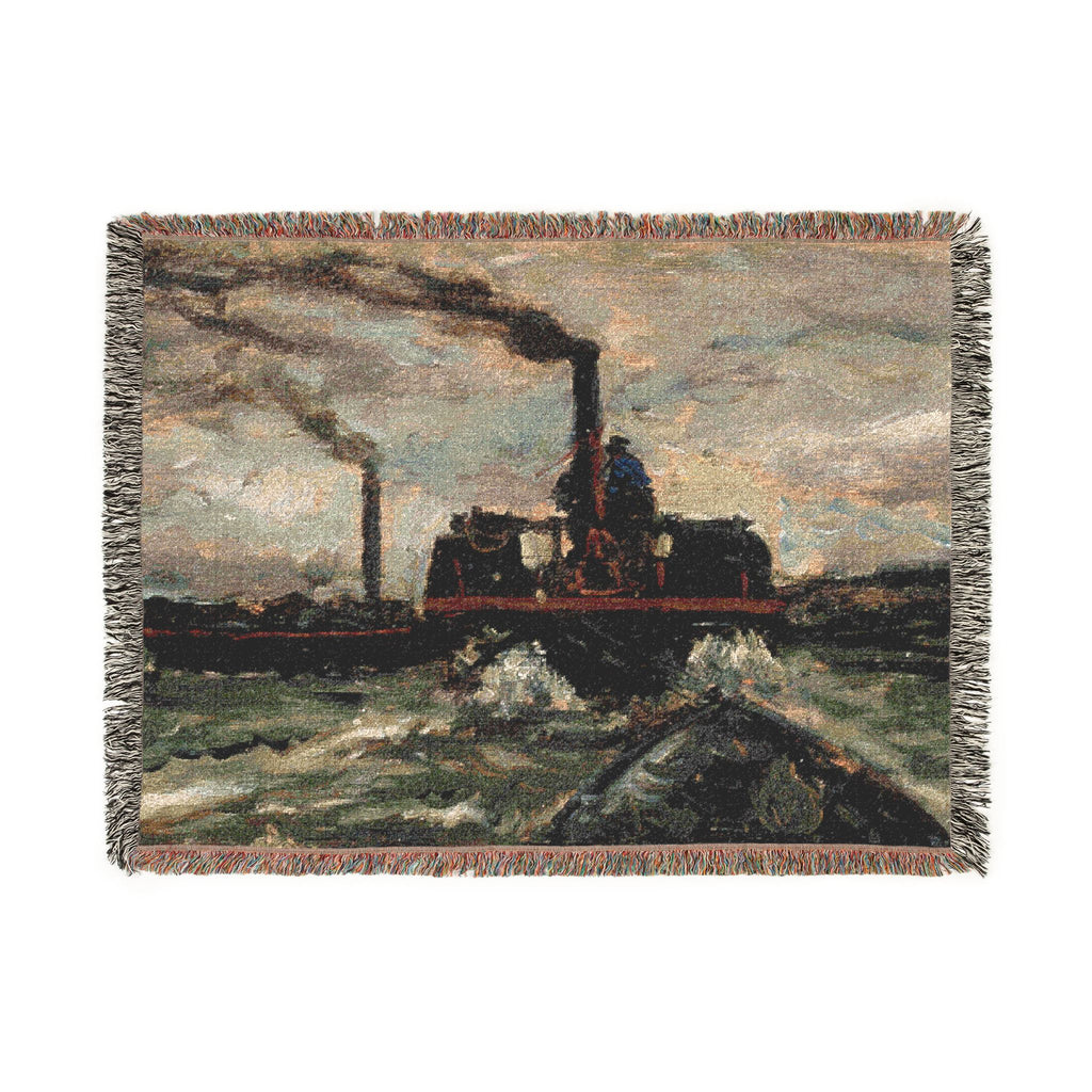 Charles François Daubigny - River Boat | Woven Tapestry Blanket
