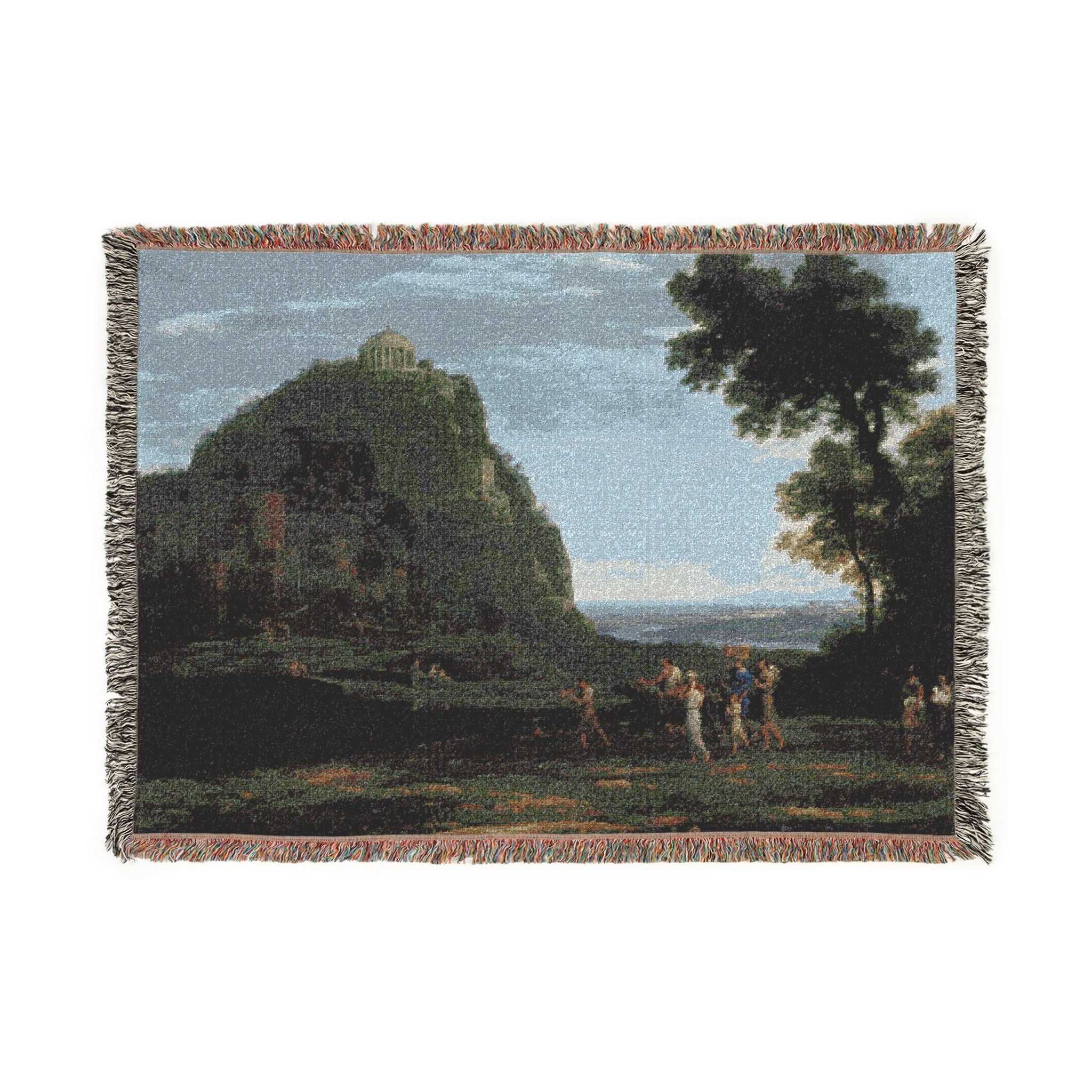 Claude Lorrain - View of Delphi with a Procession | Woven Tapestry Blanket