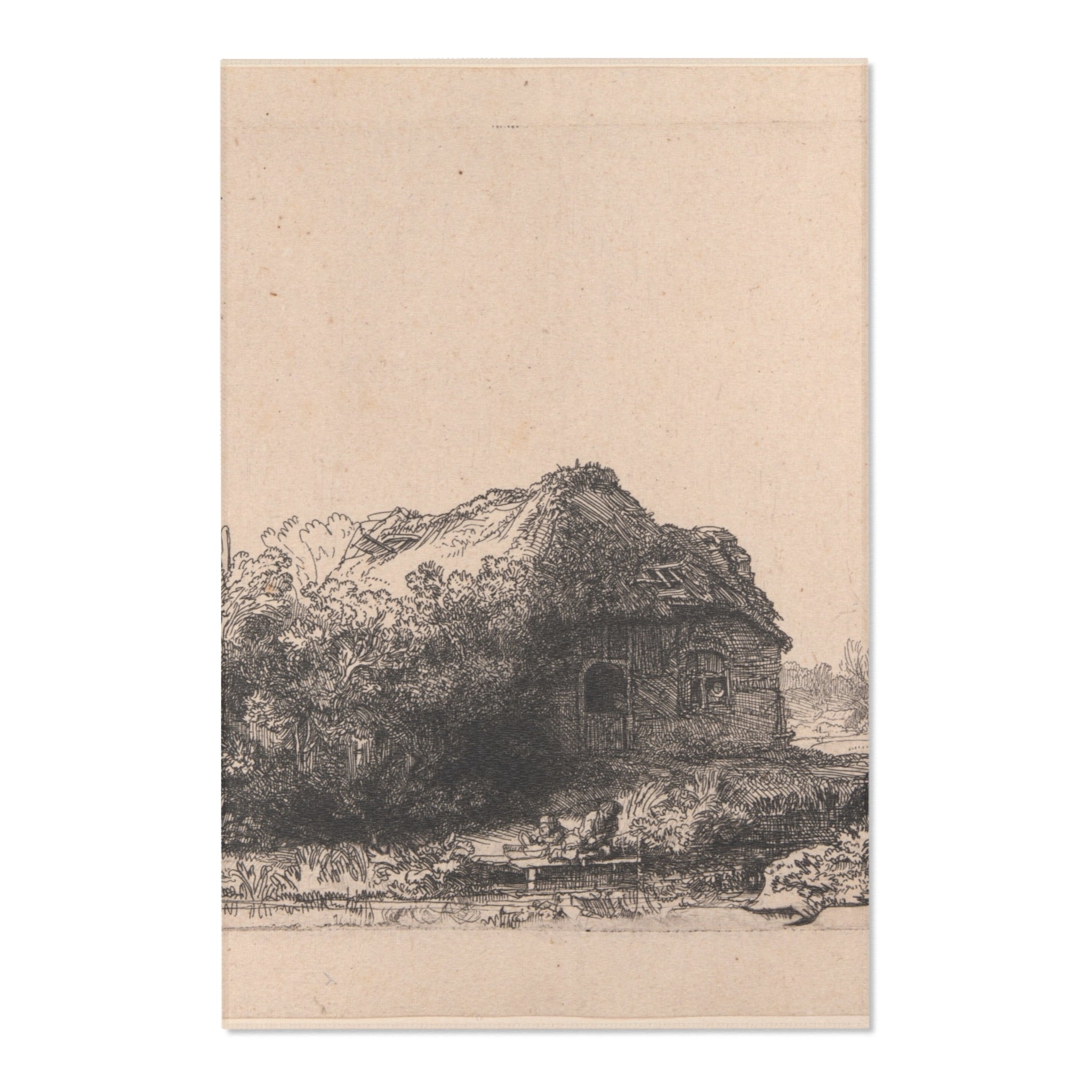 Rembrandt van Rijn - Landscape with Cottages and a Hay Barn Oblong | Area Rug