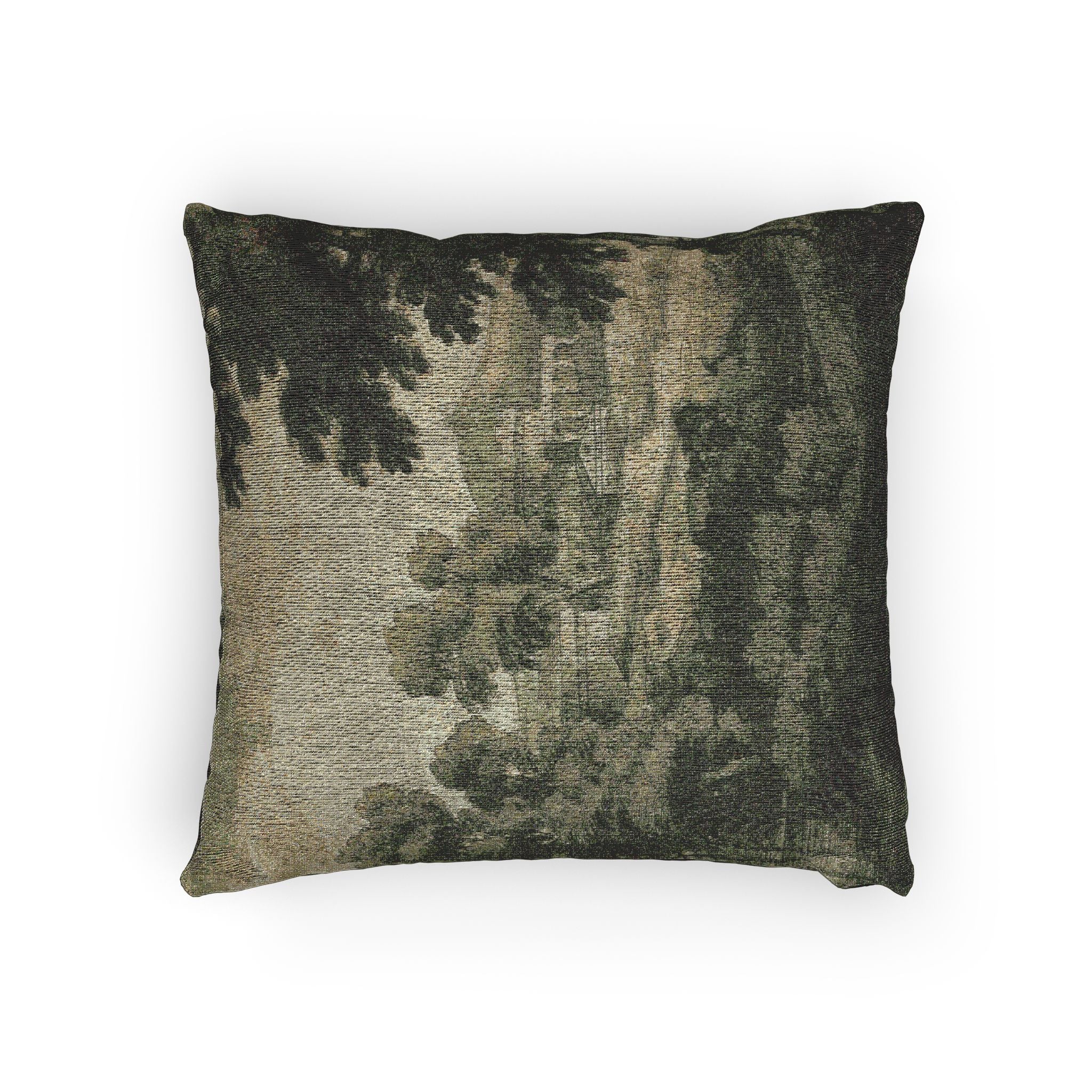 School of Nicolas Poussin - Italianate Landscape with Castle, Trees and Water in Foreground | Woven Pillow