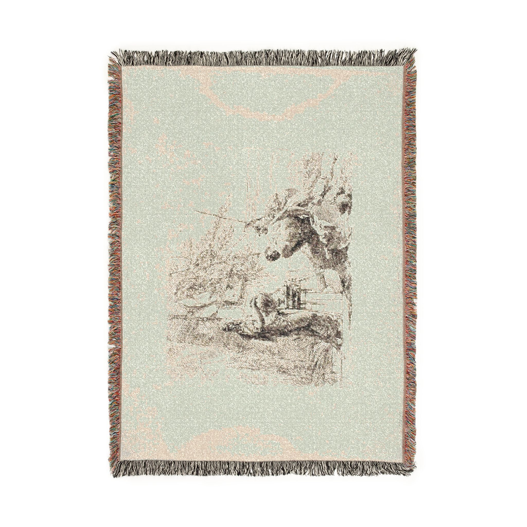 Giovanni Battista Tiepolo - A Woman with her Hands on a Vase, Soldier, and Slave, from Capricci | Woven Tapestry Blanket