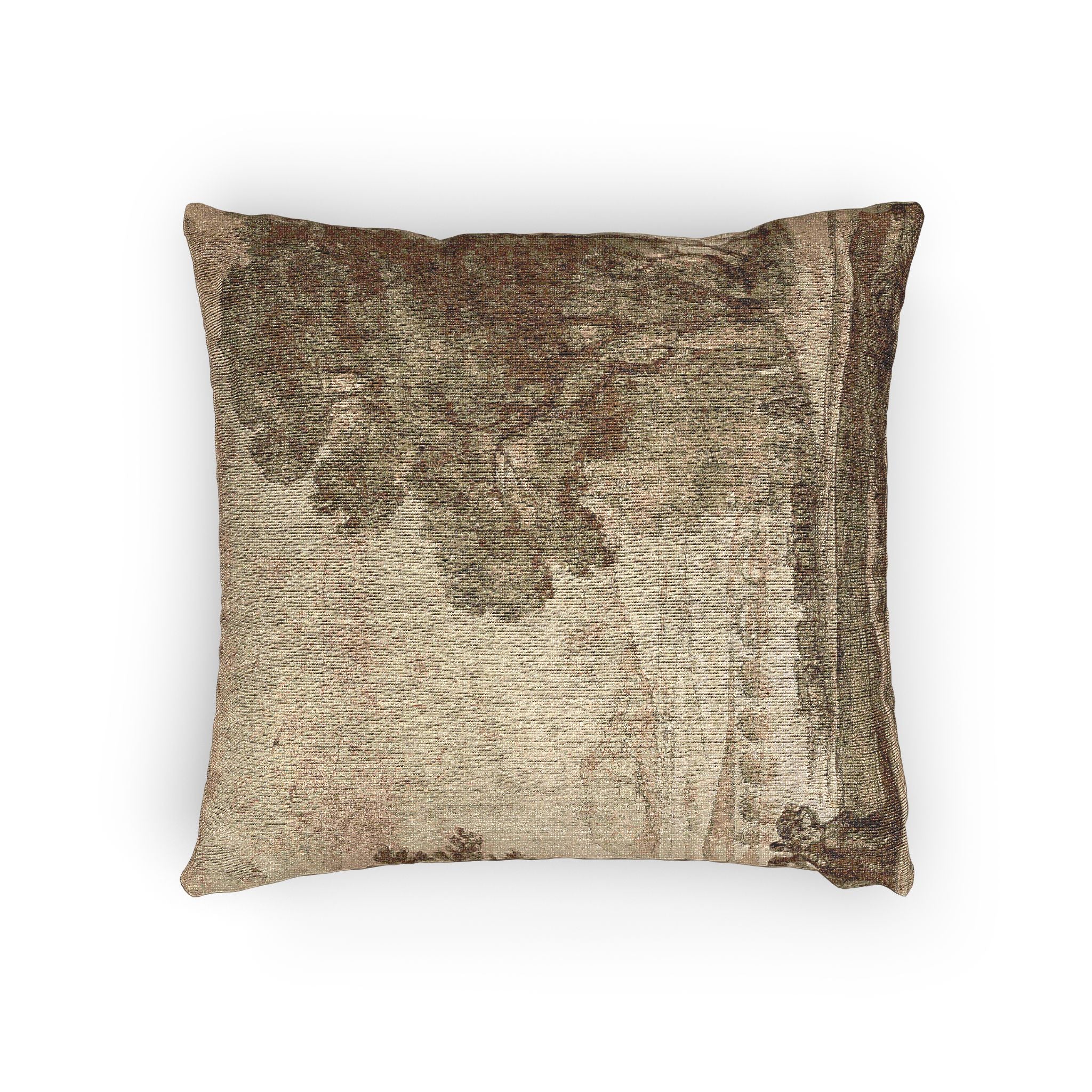 Claude Lorrain - A Wooded River Landscape with Jacob, Laban, and His Daughters | Woven Pillow