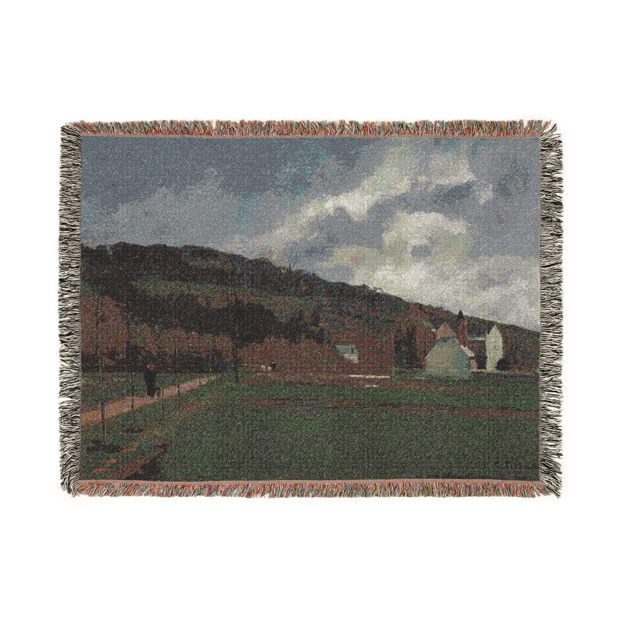 Camille Pissarro - The Banks of the Marne in Winter | Woven Tapestry Blanket