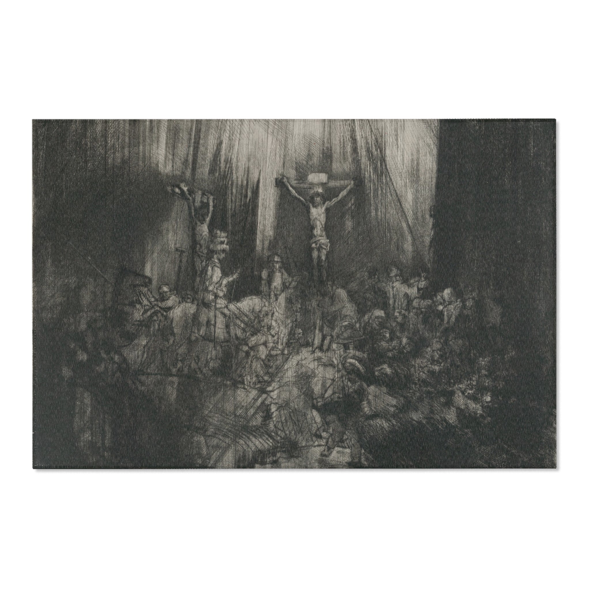 Rembrandt van Rijn - Christ Crucified between the Two Thieves The Three Crosses | Area Rug