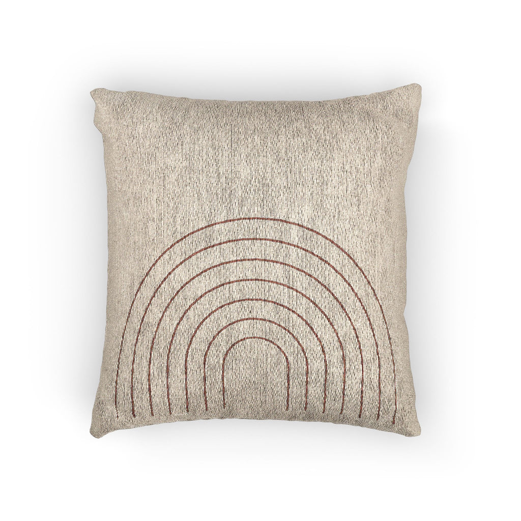 Rust Line Arch Woven Pillow