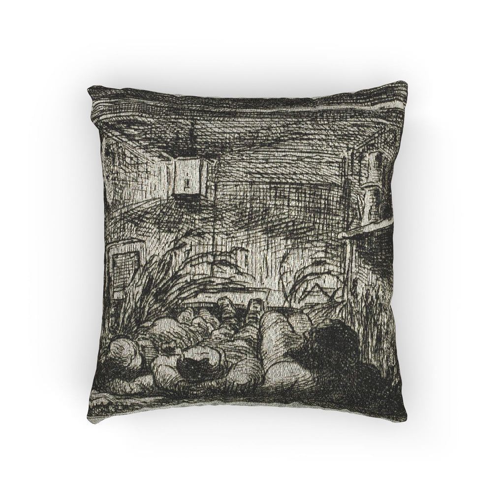 Charles François Daubigny - Bedding Down on the Boat (Night on the boat) | Woven Pillow