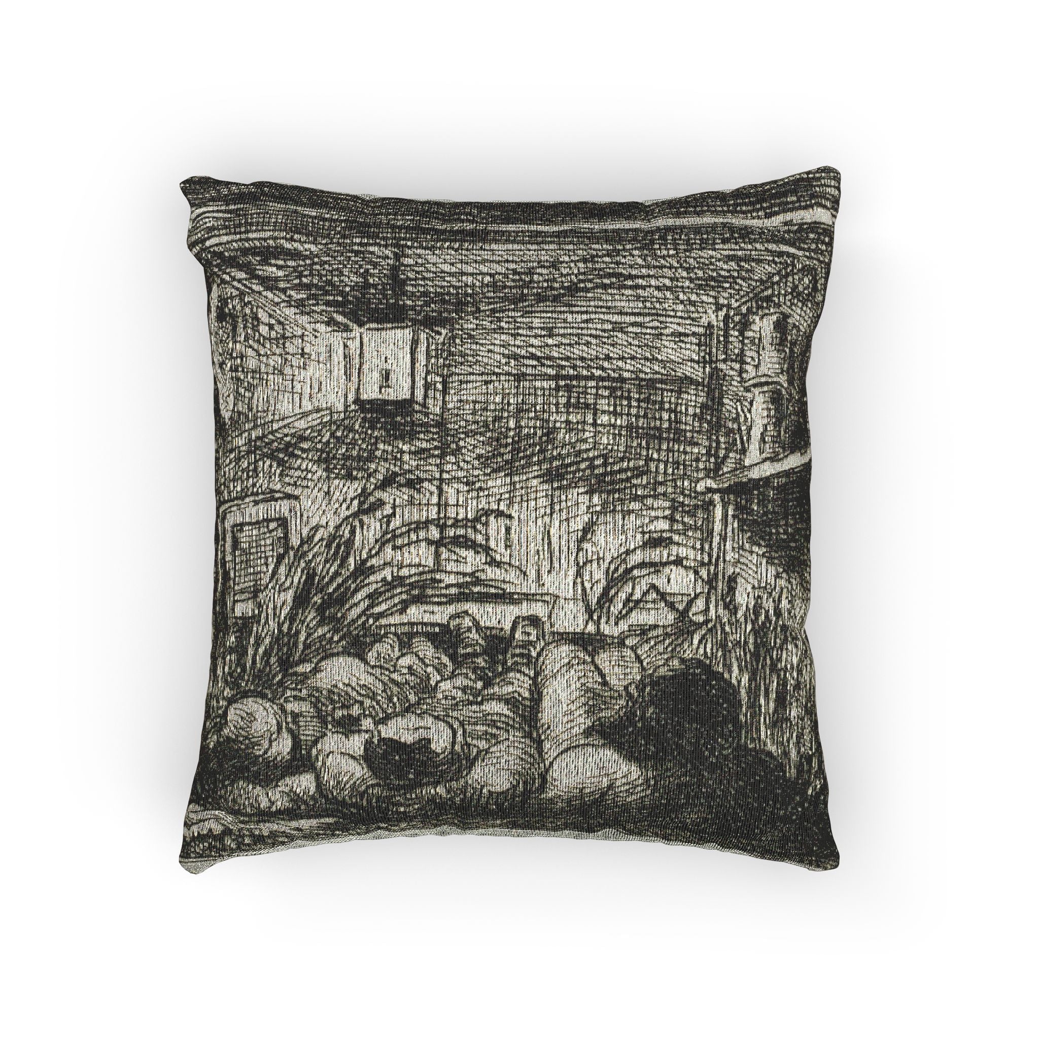 Charles François Daubigny - Bedding Down on the Boat (Night on the boat) | Woven Pillow