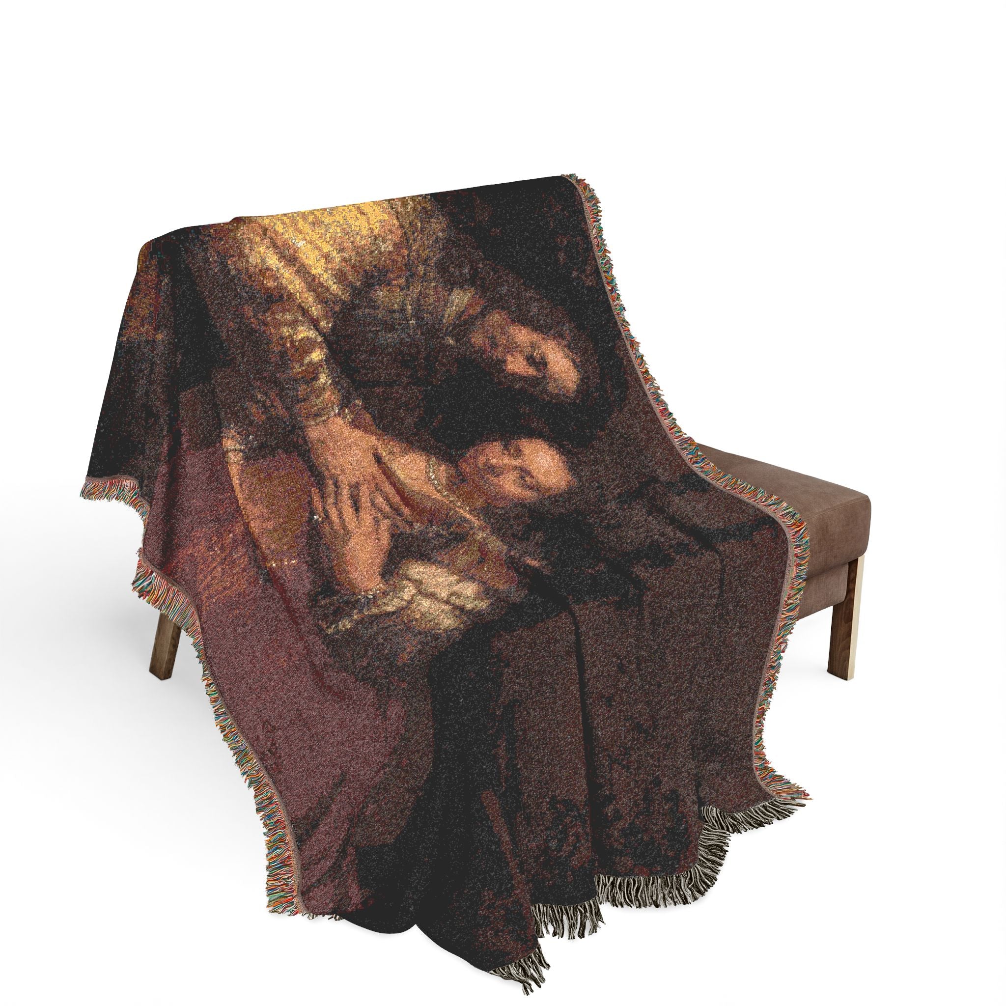 Rembrandt Harmensz. van Rijn - Portret van een paar als oudtestamentische figuren, genaamd 'Het Joodse bruidje' - Google | Woven Tapestry Blanket