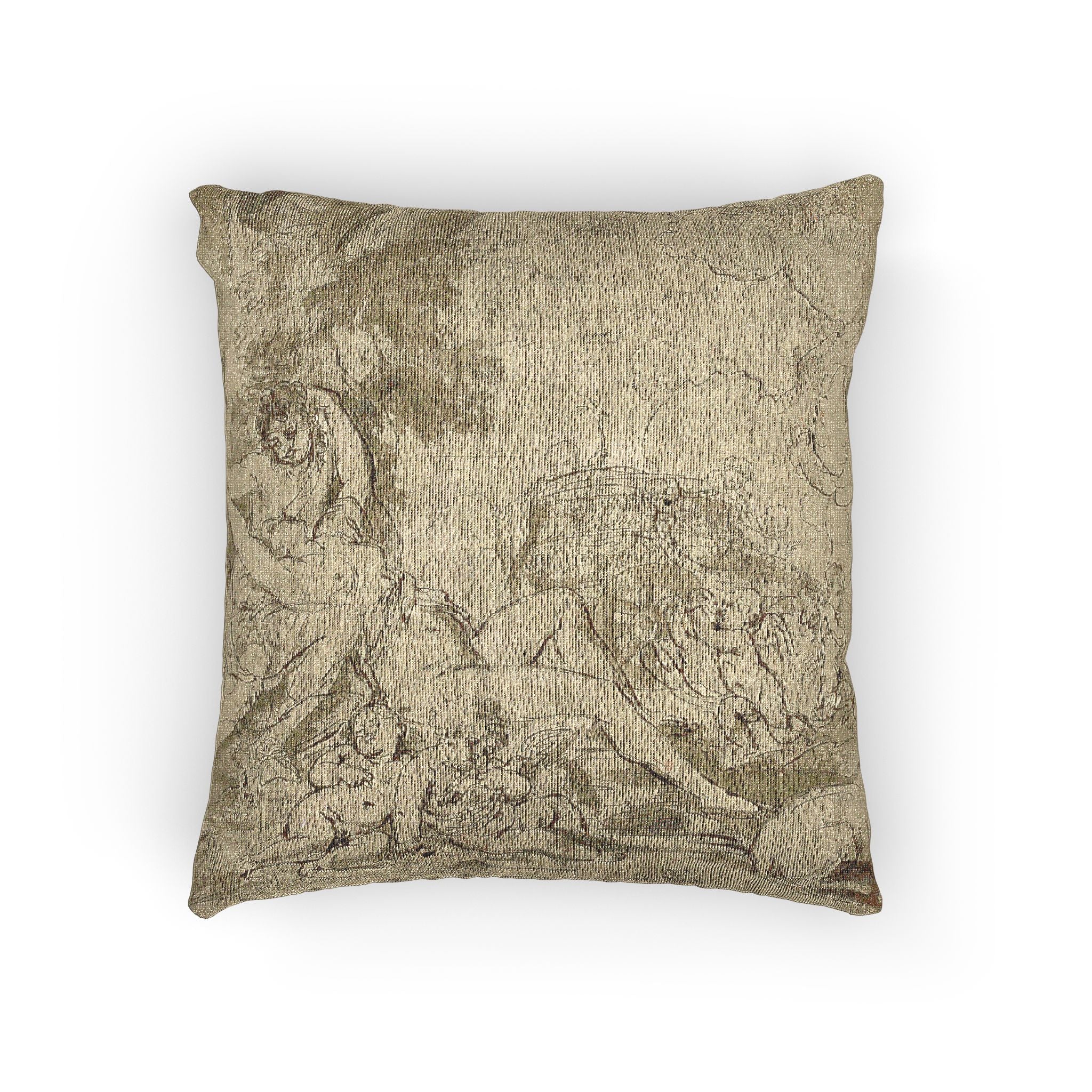 Nicolas Poussin - Figures, Chariot and Dog | Woven Pillow