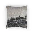 Charles François Daubigny - On the Bank of the Seine at Portejoie | Woven Pillow