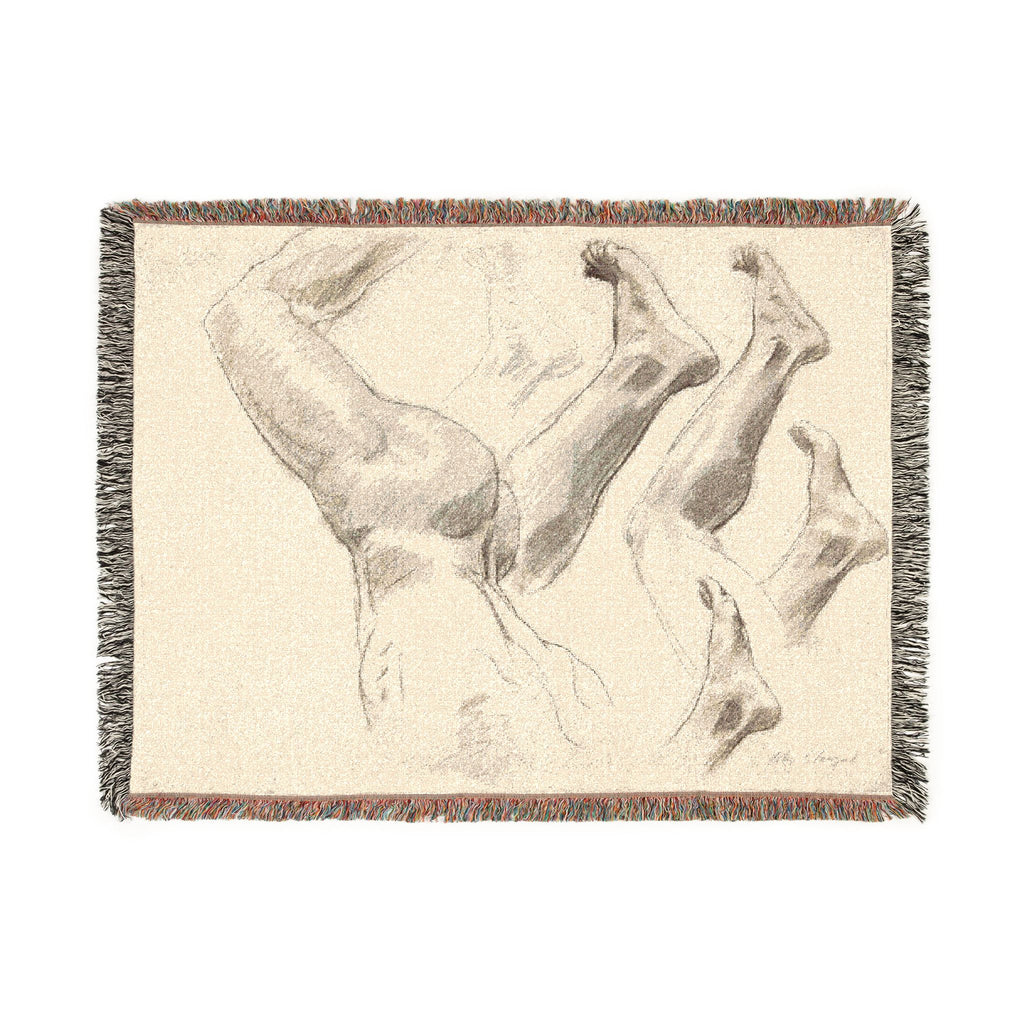 John Singer Sargent - Sketches of Legs and Feet | Woven Tapestry Blanket