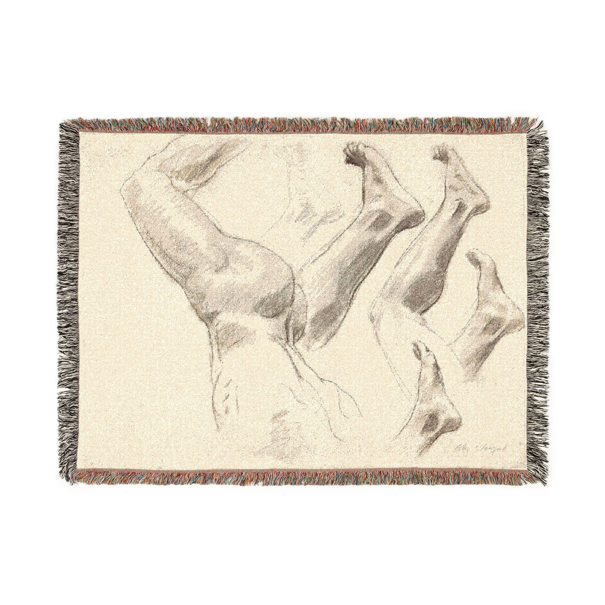 John Singer Sargent - Sketches of Legs and Feet | Woven Tapestry Blanket