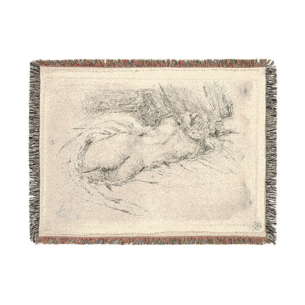 Eugène Delacroix - Study of a Woman Seen from the Back | Woven Tapestry Blanket