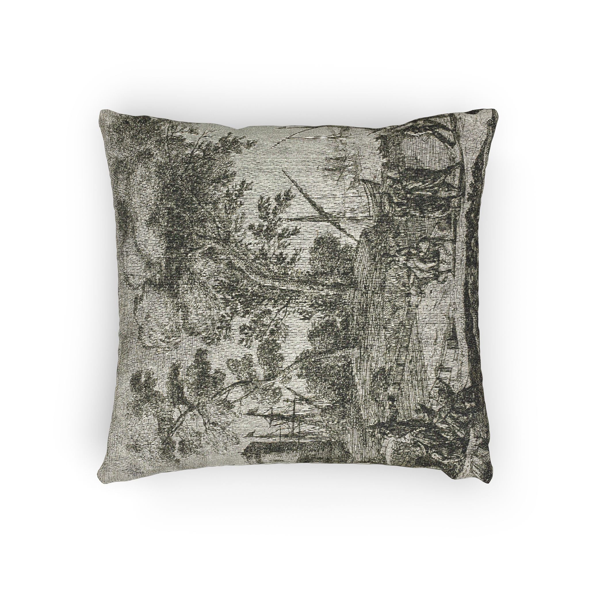 Claude Lorrain - Coast Scene with an Artist Drawing | Woven Pillow