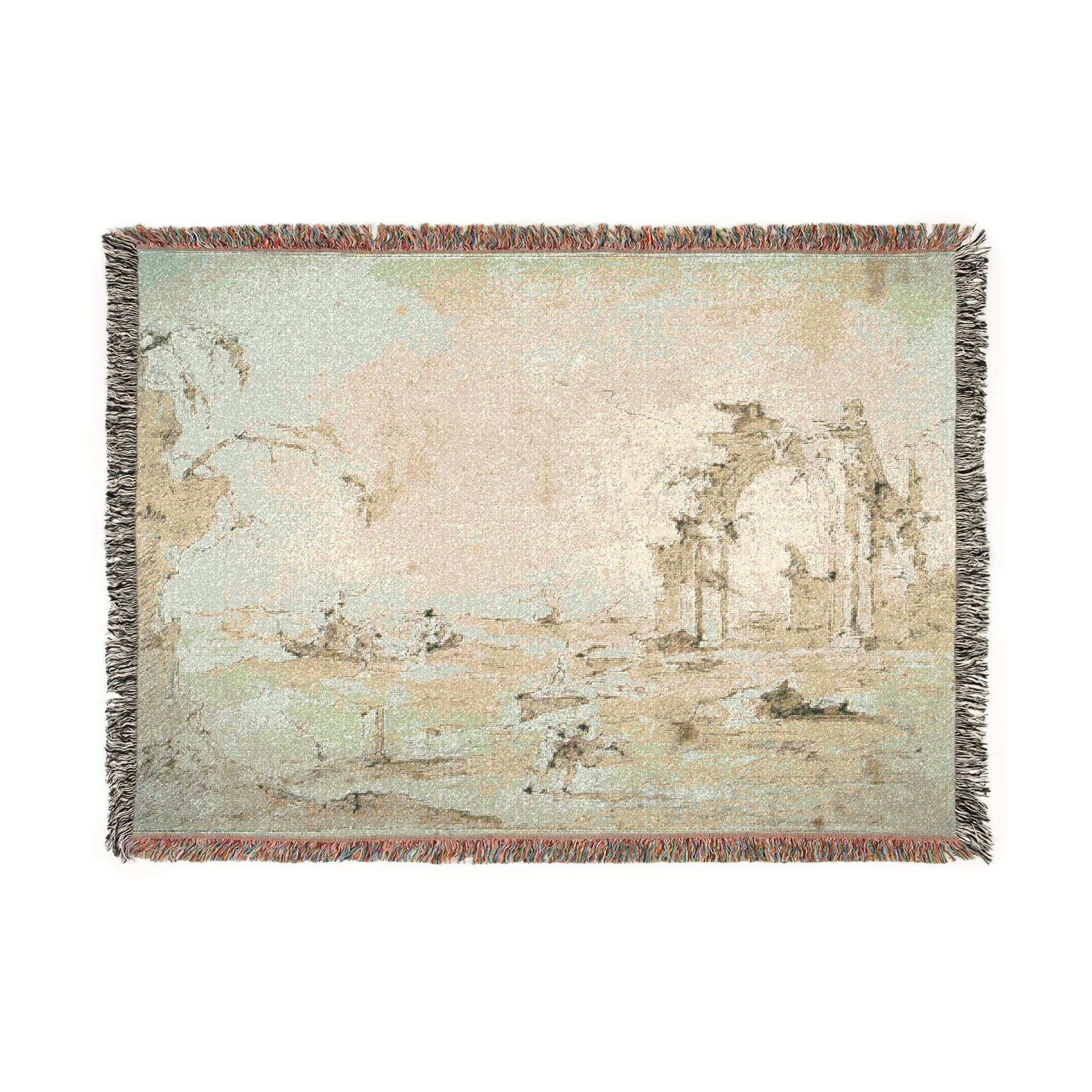 Francesco Guardi - Capriccio with a Squall on the Lagoon | Woven Tapestry Blanket