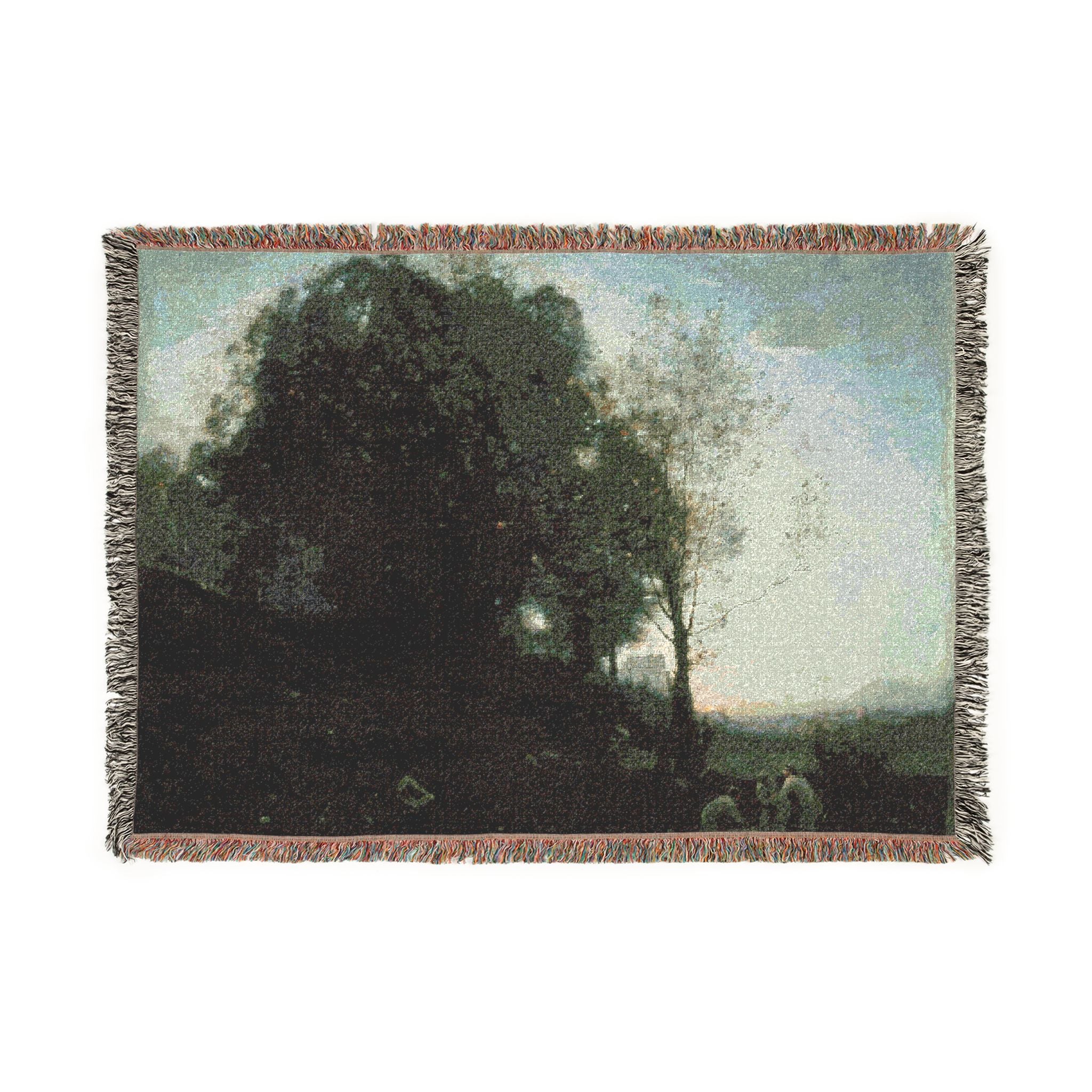 Jean Baptiste Camille Corot - Bathing Nymphs and Child | Woven Tapestry Blanket