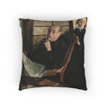 Hilaire Germain Edgar Degas - Henri Degas and His Niece Lucie Degas (The Artist's Uncle and Cousin) | Woven Pillow