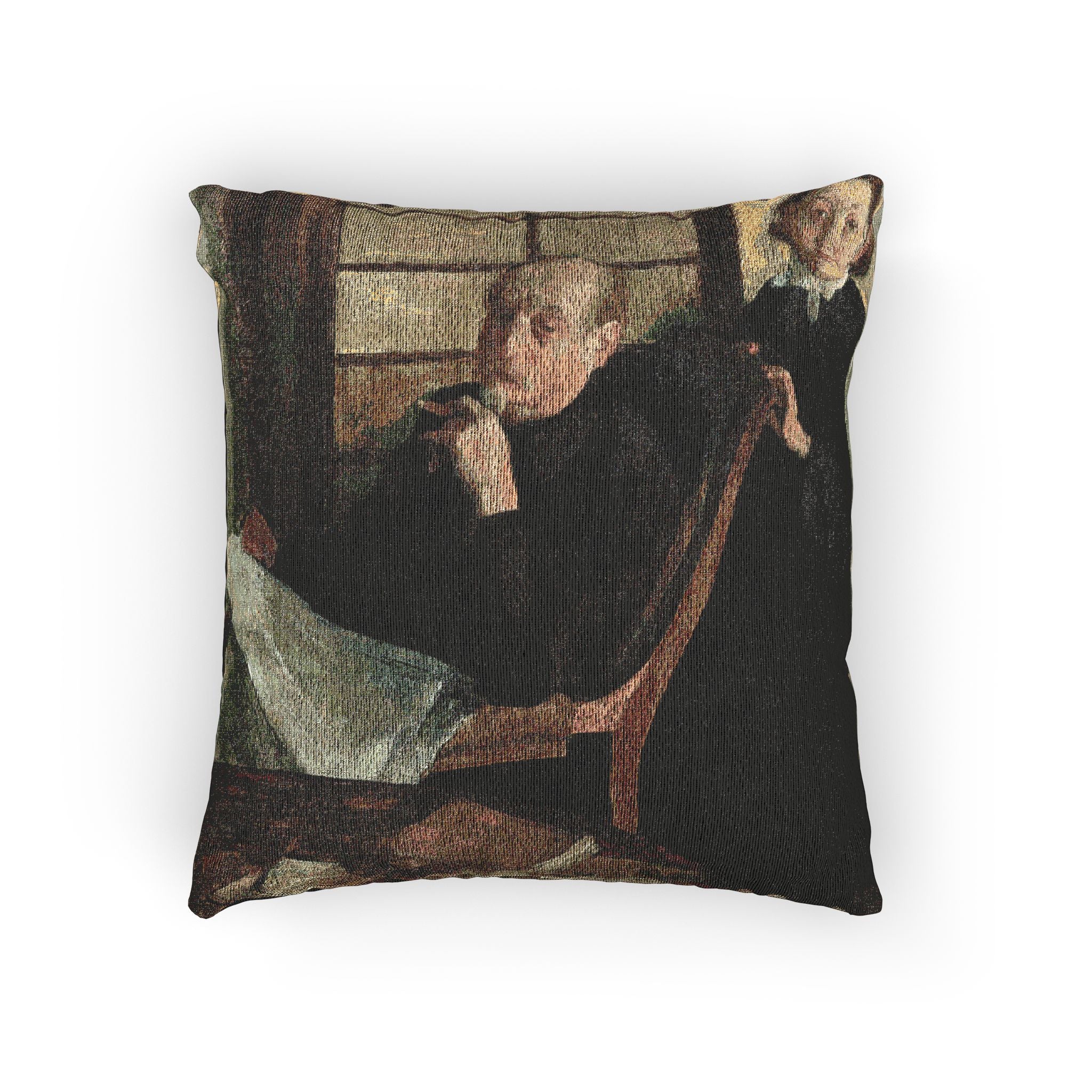 Hilaire Germain Edgar Degas - Henri Degas and His Niece Lucie Degas (The Artist's Uncle and Cousin) | Woven Pillow