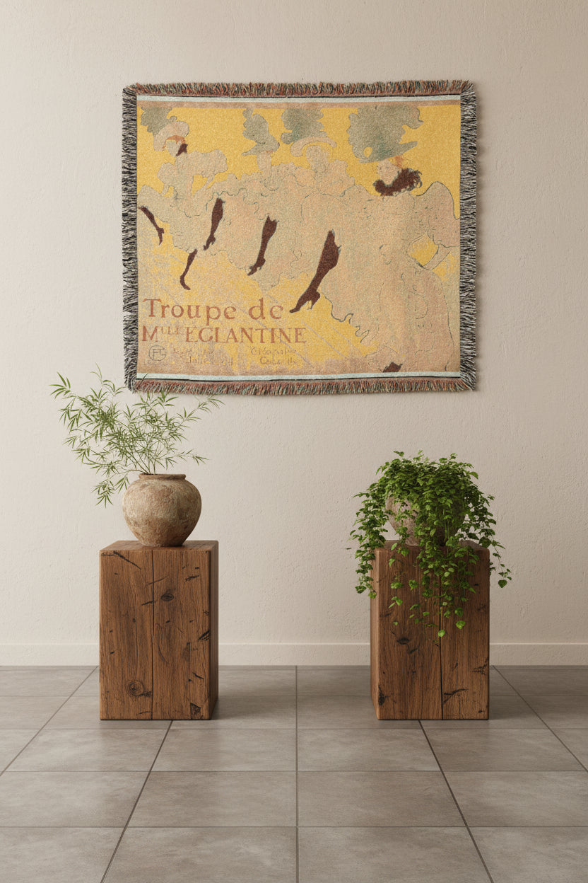 Mademoiselle Eglantine's Troupe Henri de Toulouse-Lautrec Tapestry Blanket