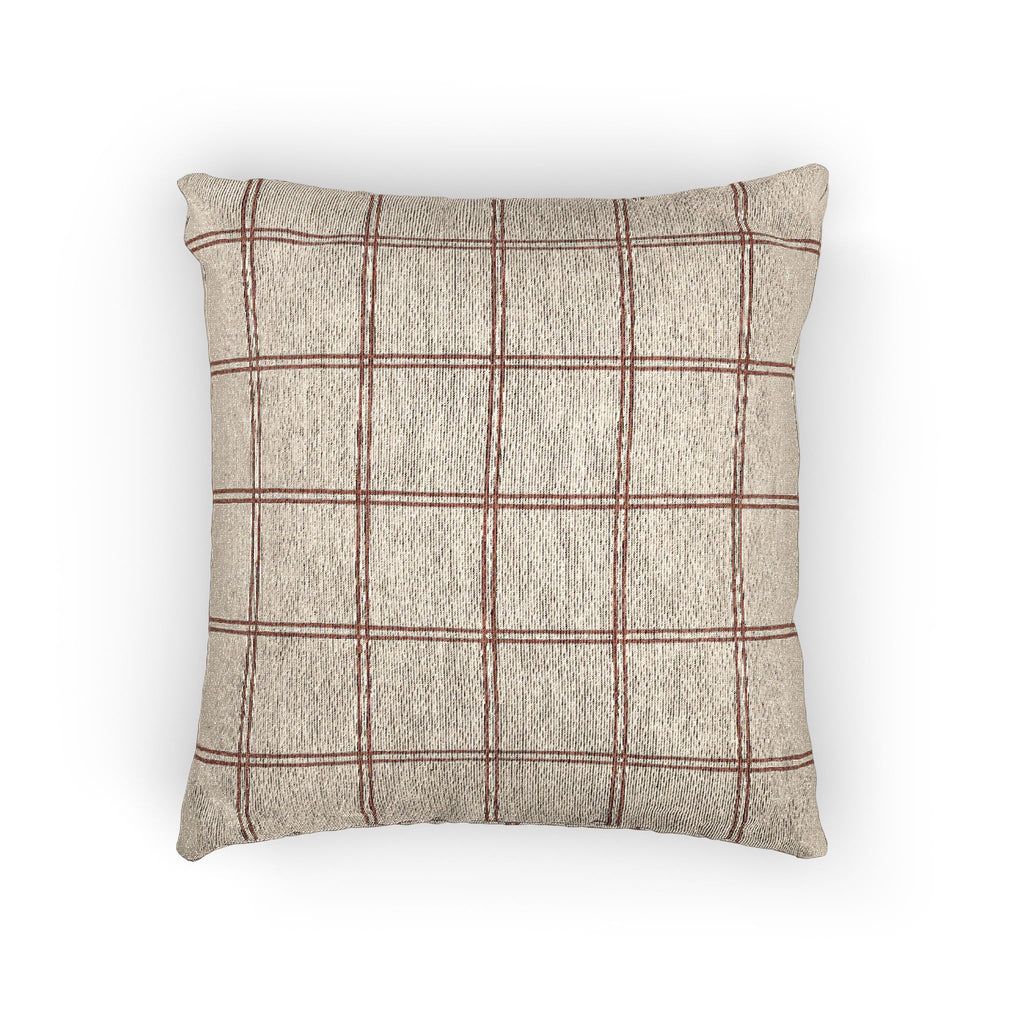 Rust Windowpane Woven Pillow