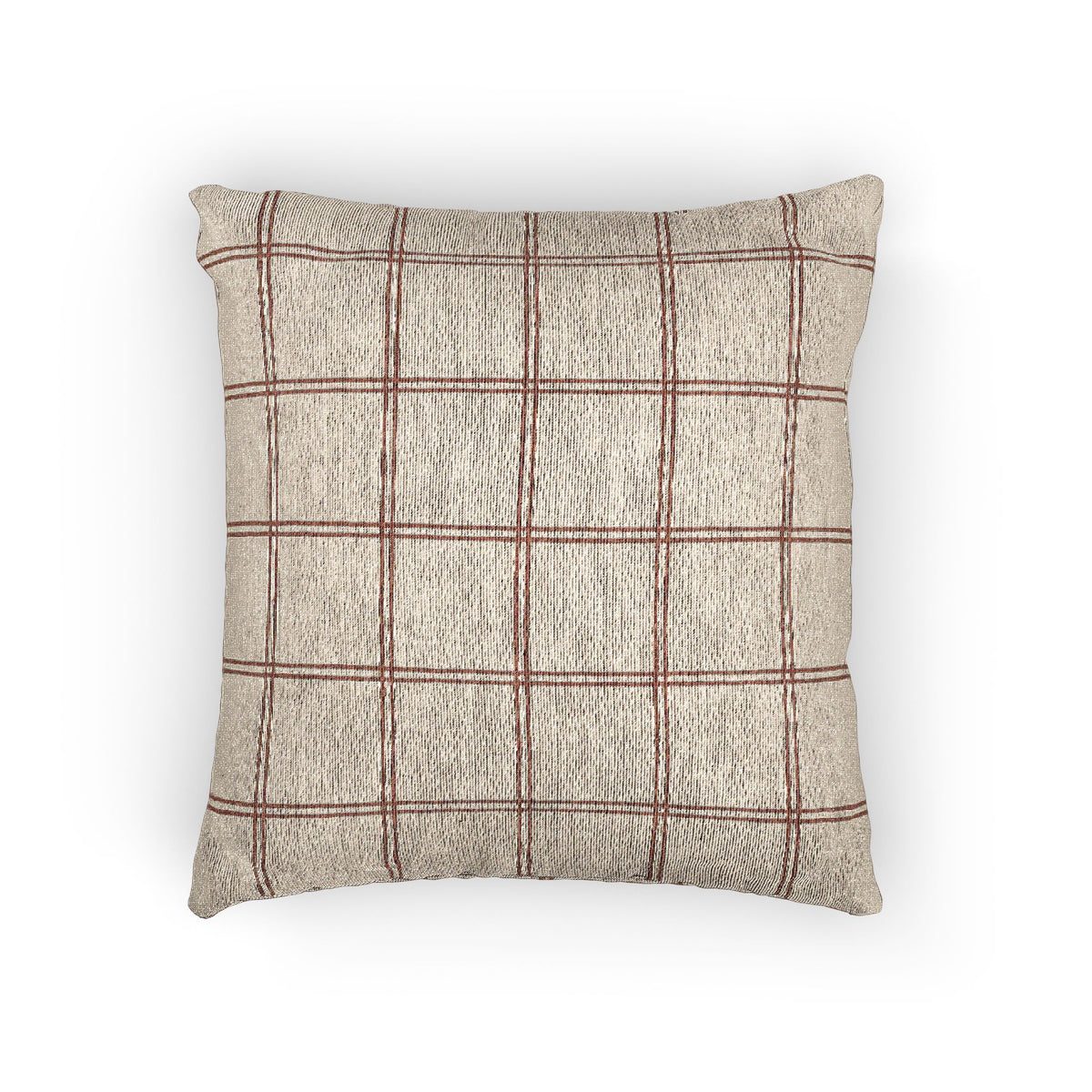 Rust Windowpane Woven Pillow