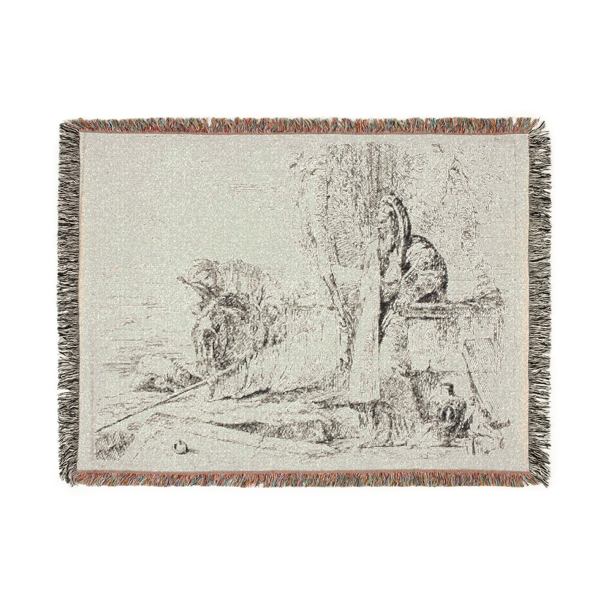 Giovanni Battista Tiepolo - Standing Philosopher and Two Other Figures, from Capricci | Woven Tapestry Blanket