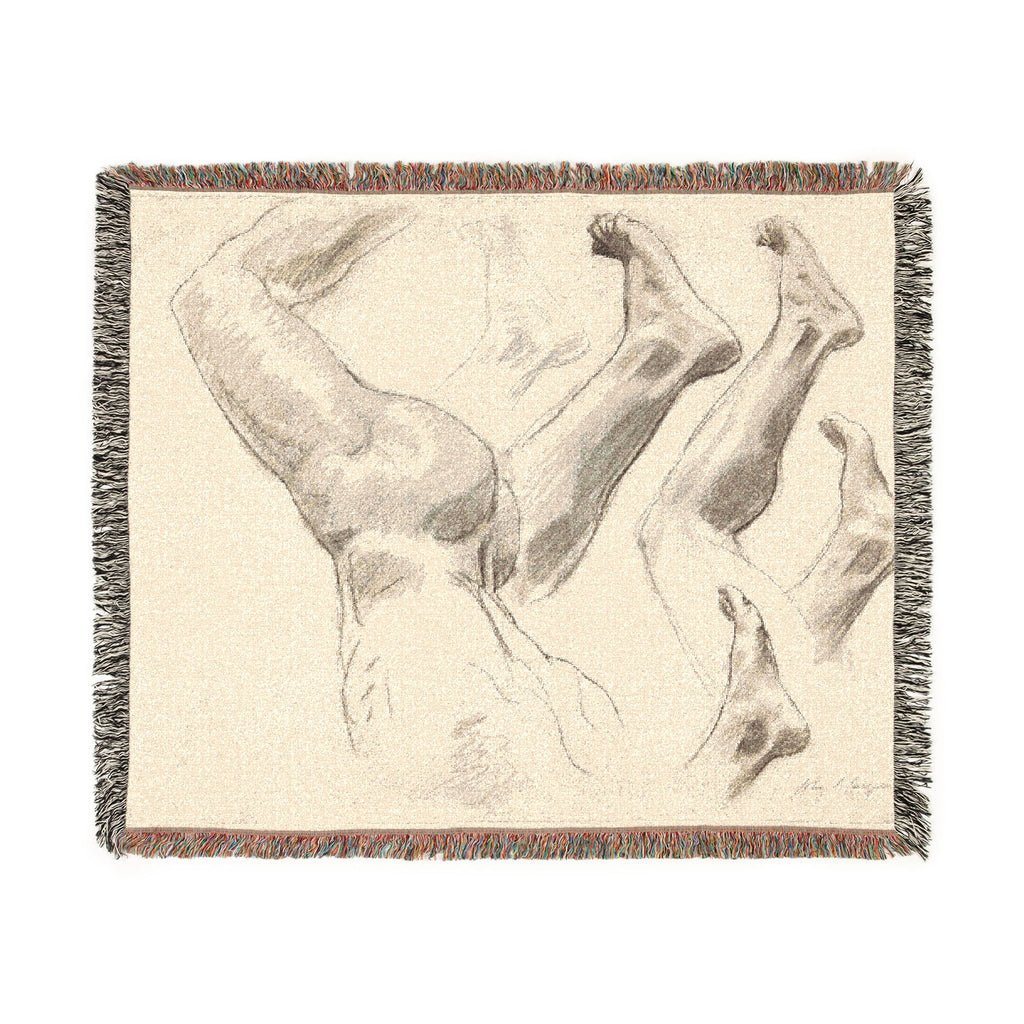 John Singer Sargent - Sketches of Legs and Feet | Woven Tapestry Blanket