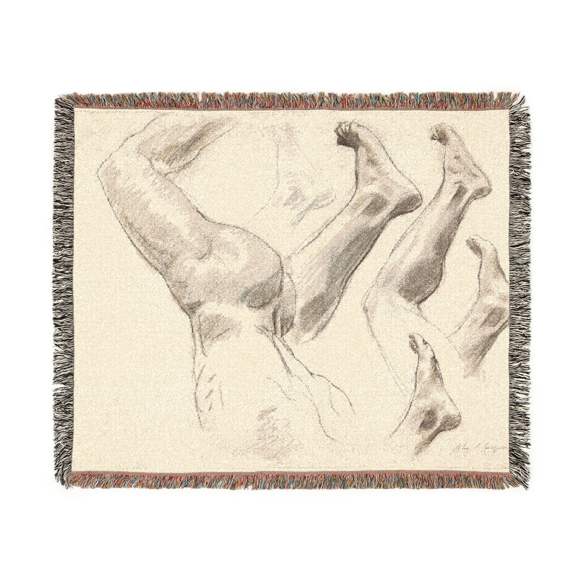 John Singer Sargent - Sketches of Legs and Feet | Woven Tapestry Blanket
