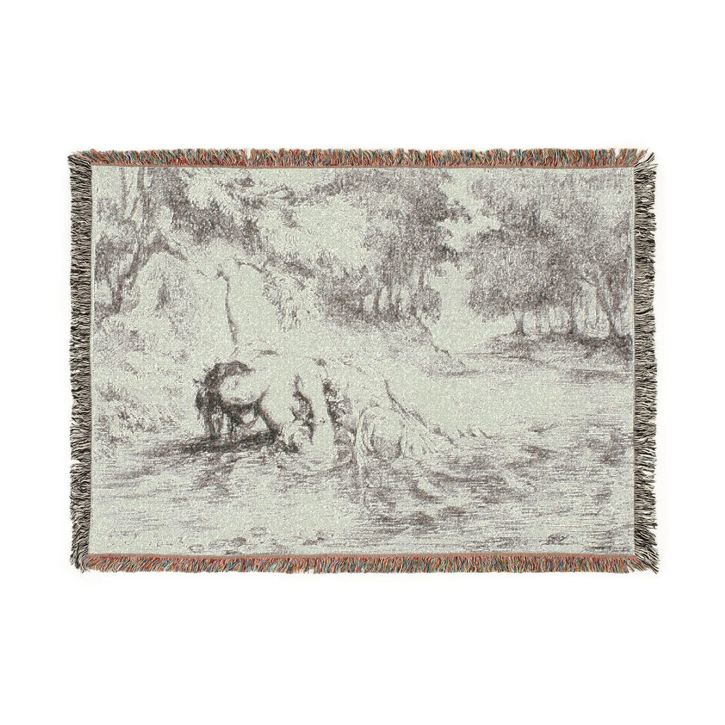 Eugène Delacroix - Ophelia's Death | Woven Tapestry Blanket