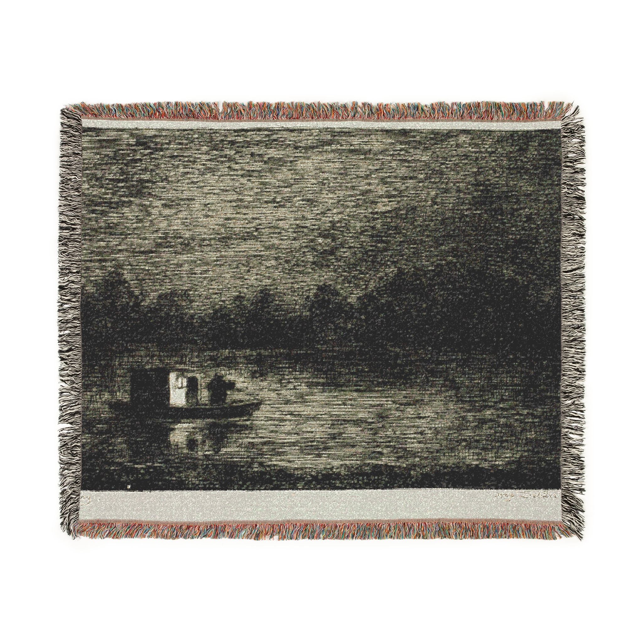 Charles François Daubigny - Night Voyage (The Fishing Net) | Woven Tapestry Blanket