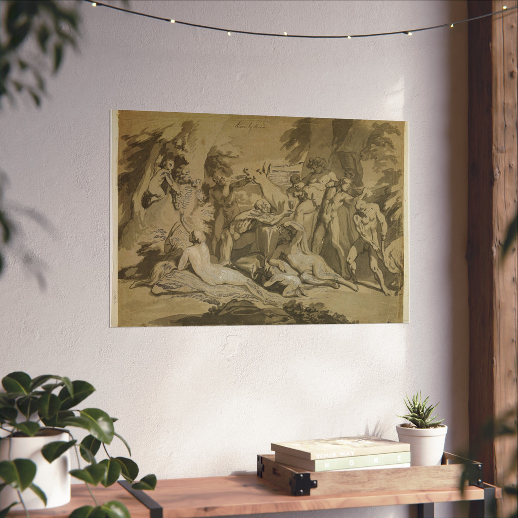 Nicolas Poussin - Drunken Silenus Satyr and Nymphs | Fine Art Poster