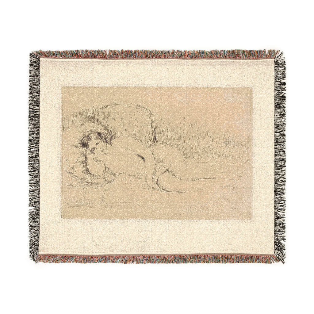 Pierre-Auguste Renoir - Woman Reclining, to the Left | Woven Tapestry Blanket