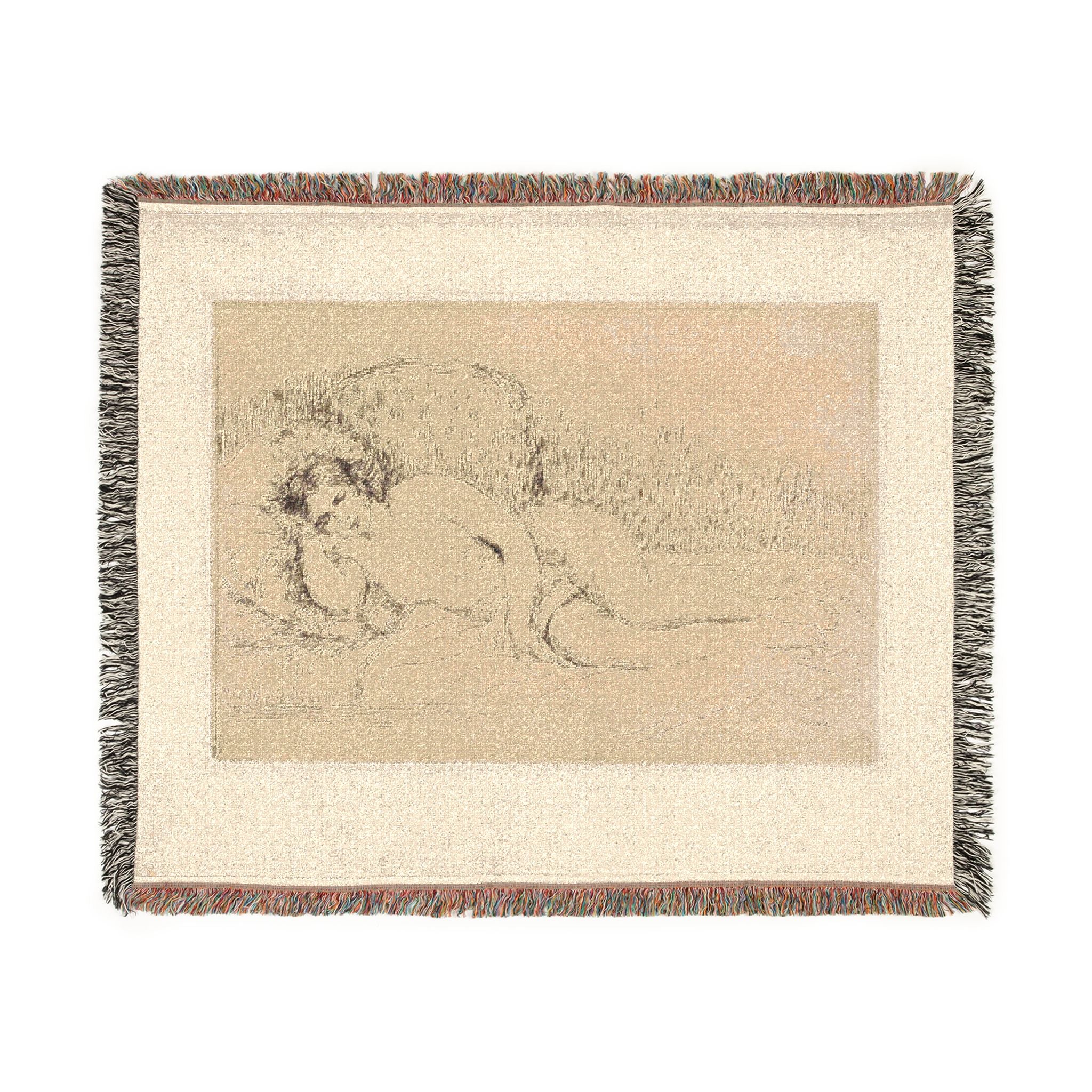 Pierre-Auguste Renoir - Woman Reclining, to the Left | Woven Tapestry Blanket