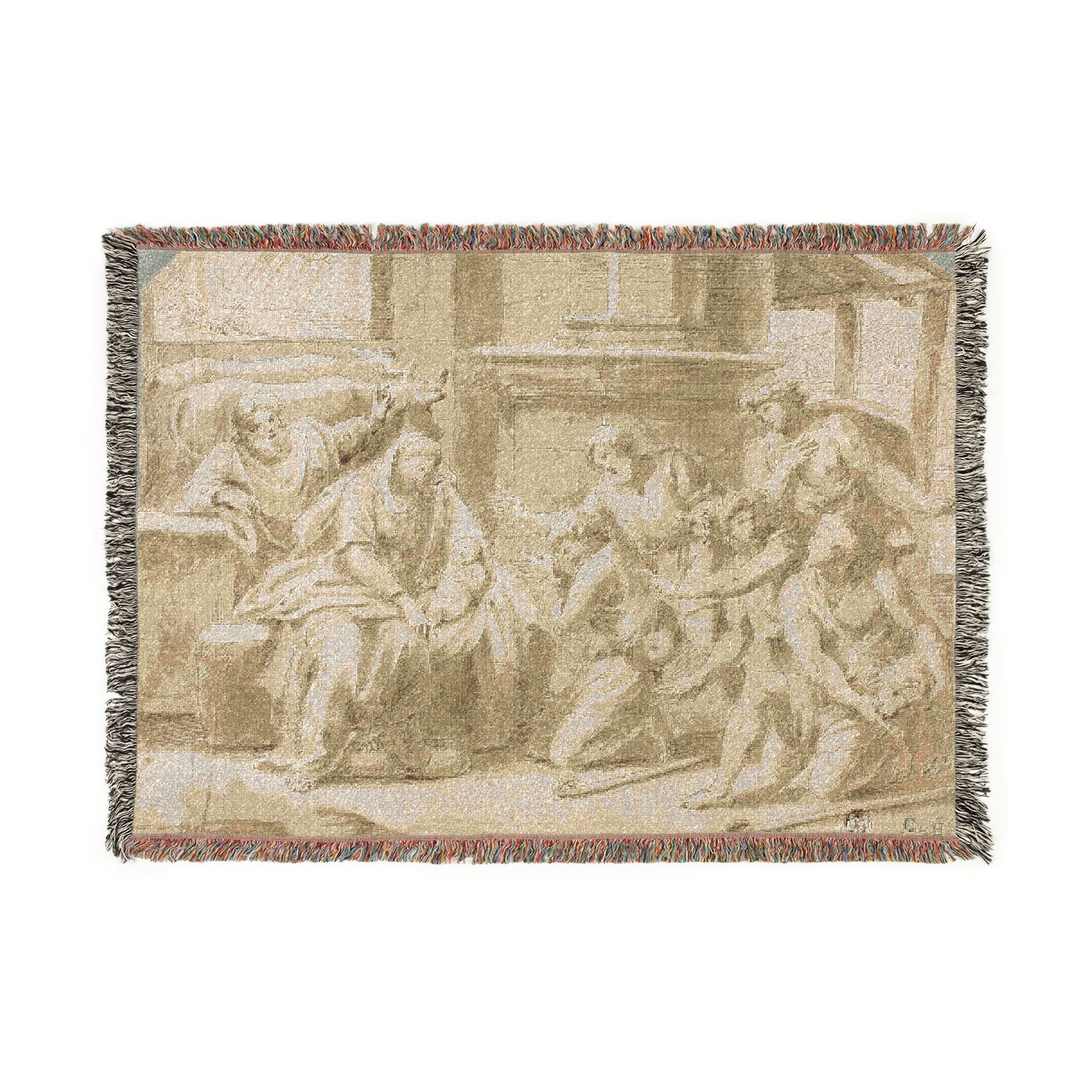 Nicolas Poussin - Adoration of the Shepherds | Woven Tapestry Blanket