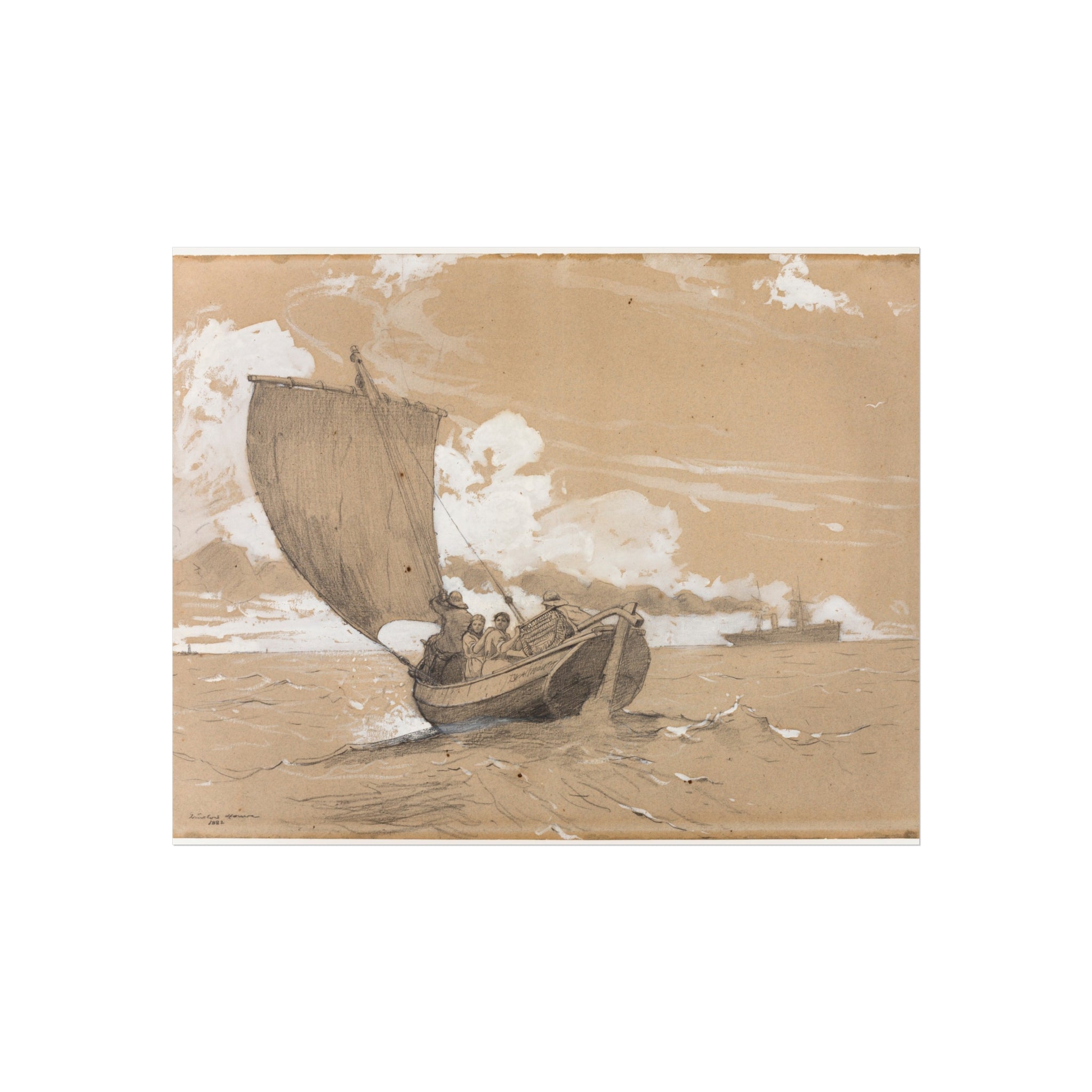 Fishing off Scarborough Winslow Homer Fine Art Poster