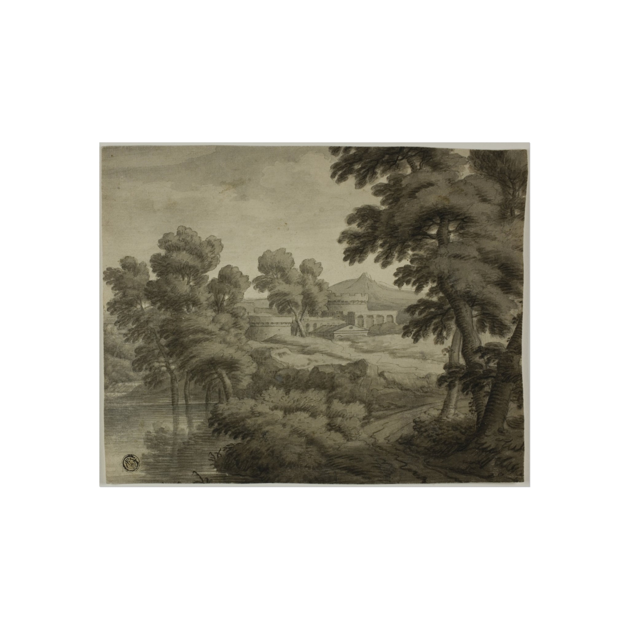 Italianate Landscape with Castle After Nicolas Poussin Fine Art Poster