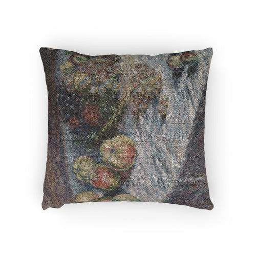 Apples and Grapes Claude Monet Woven Pillow
