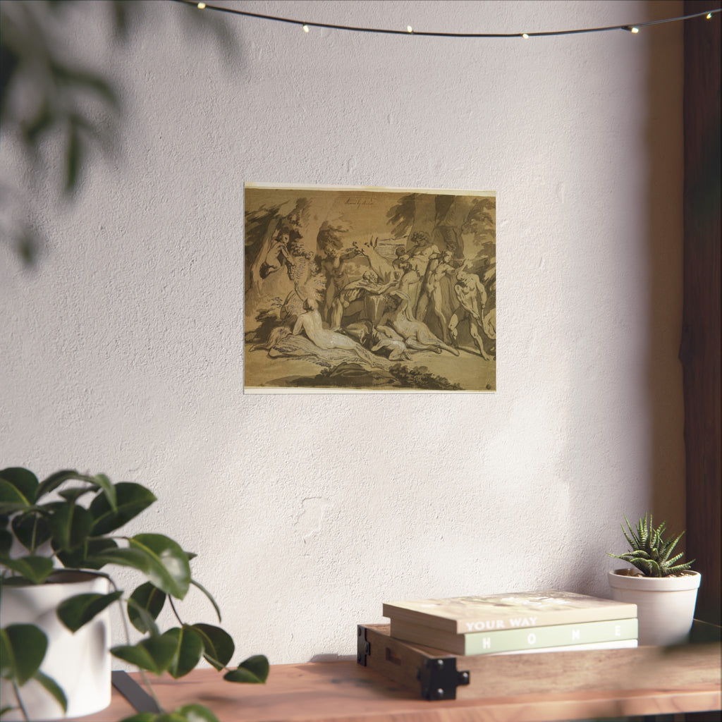 Nicolas Poussin - Drunken Silenus Satyr and Nymphs | Fine Art Poster