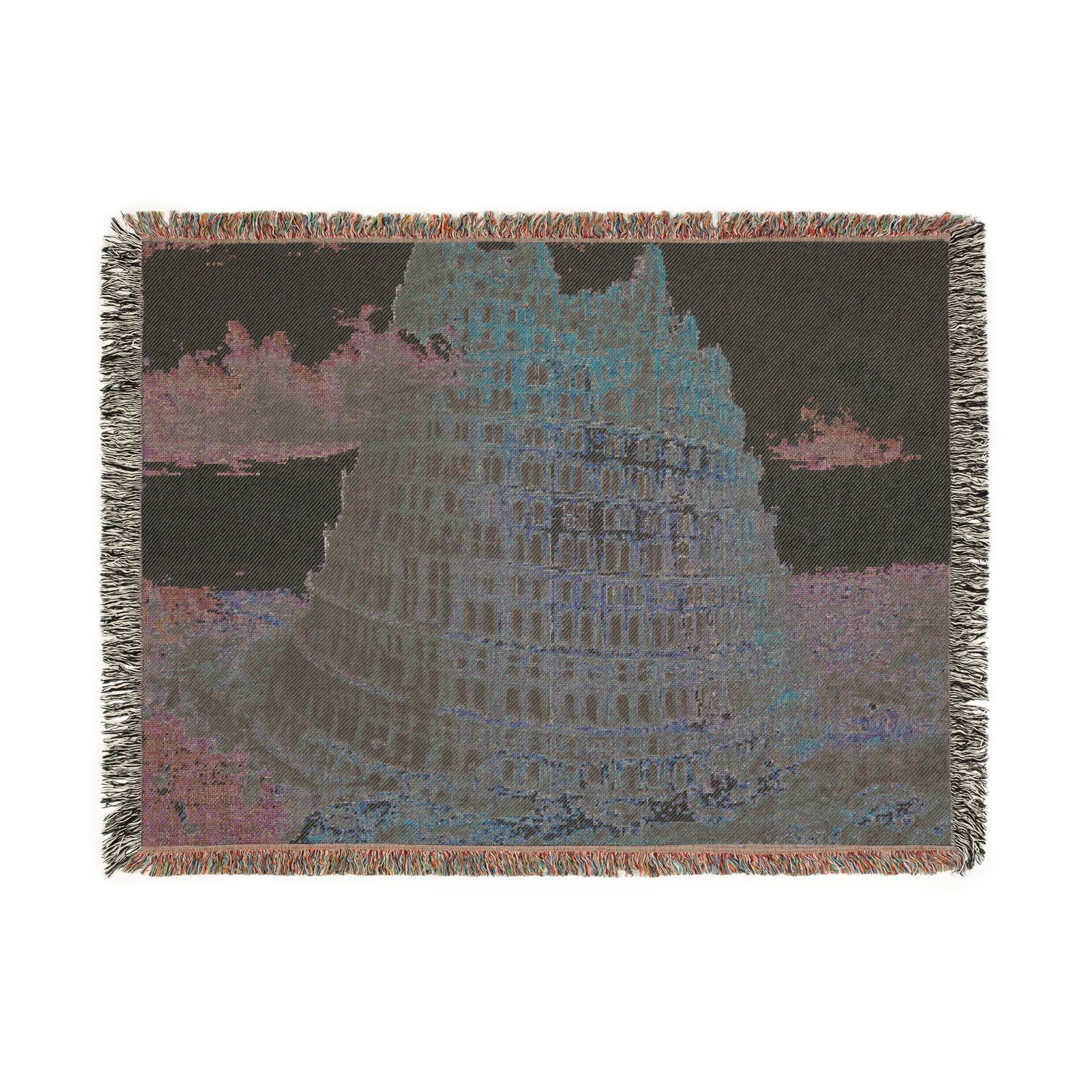 Pieter Bruegel the Elder - The Tower of Babel (Rotterdam) - Google Art Project - edited | Woven Tapestry Blanket