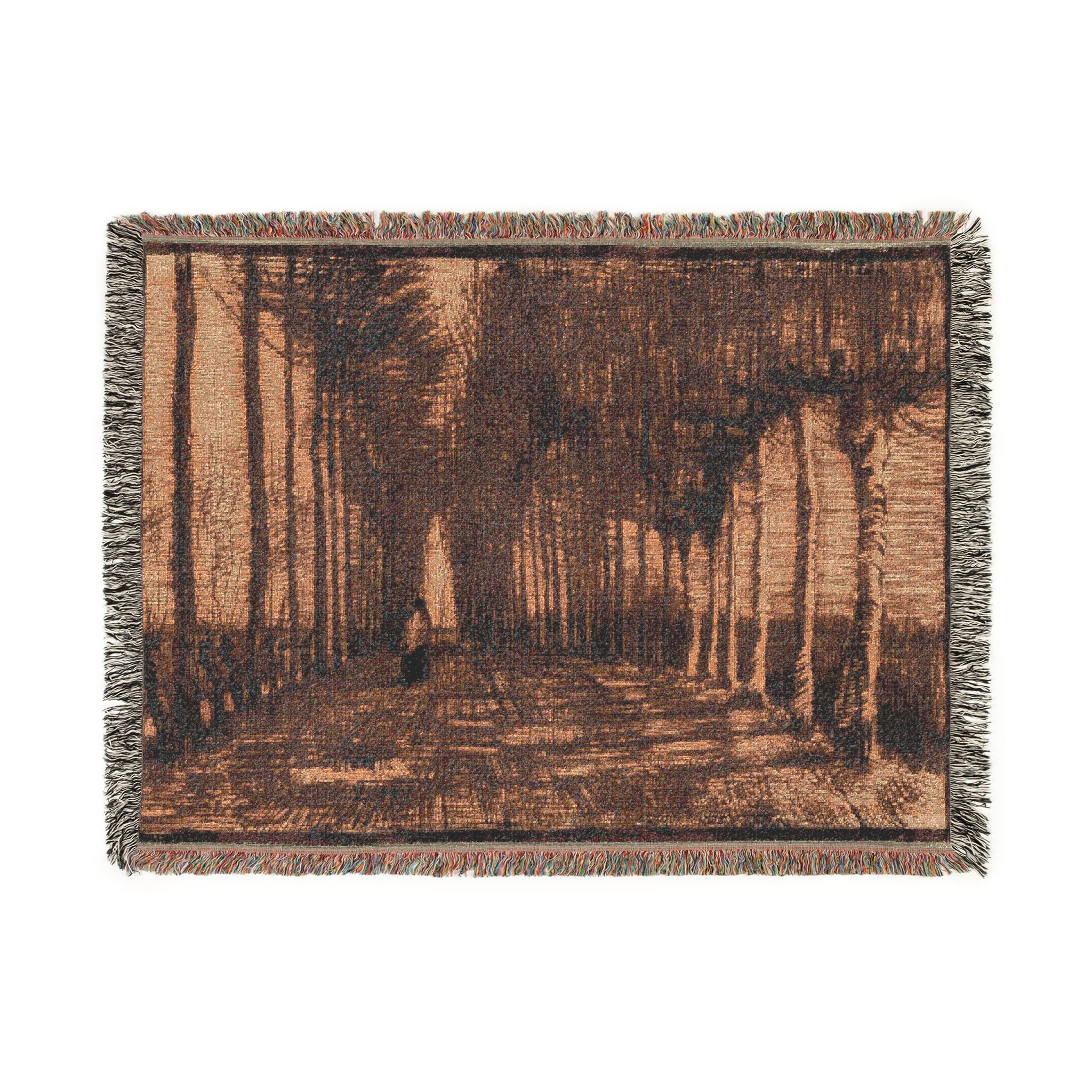 Vincent van Gogh - Avenue of Pollard Birches and Poplars | Woven Tapestry Blanket